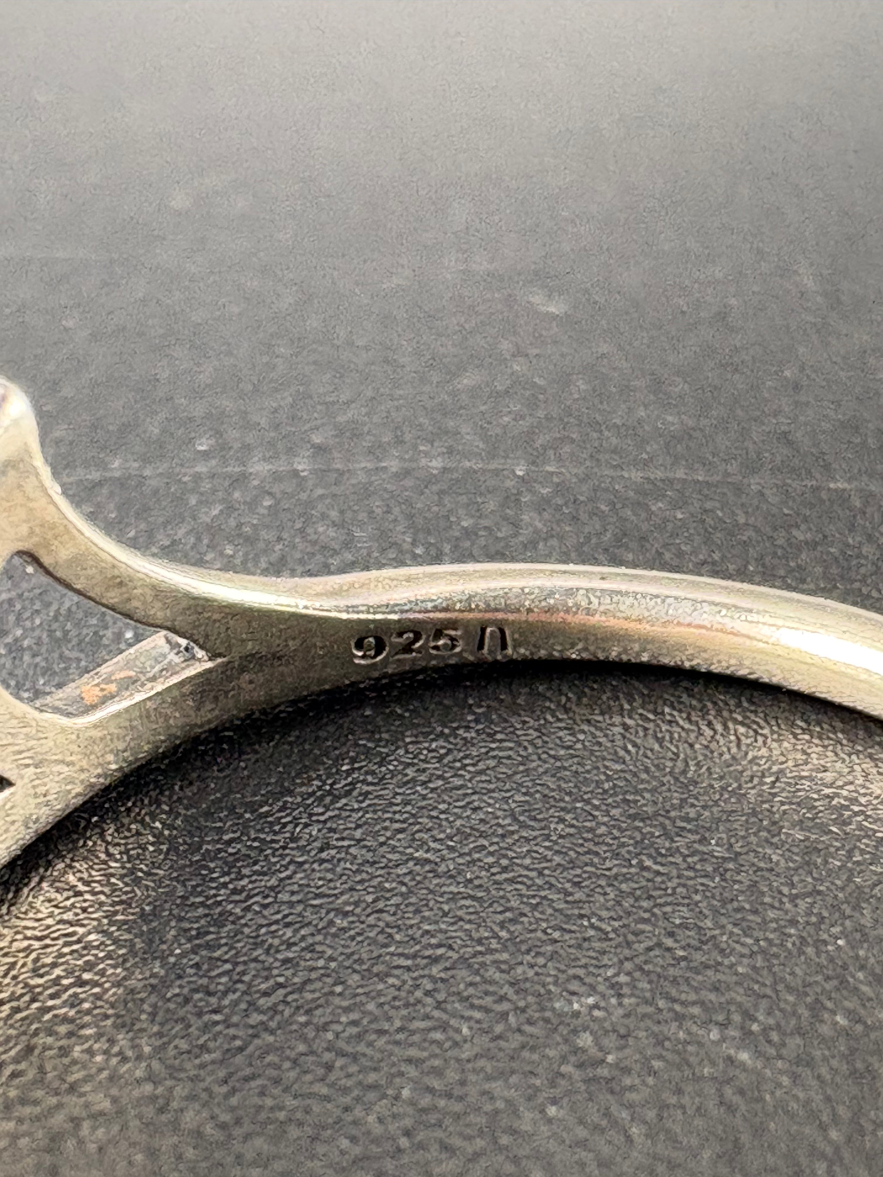 .925 Sterling Silver Spider Web Tiara Ring – 2.17g – Size 7.25