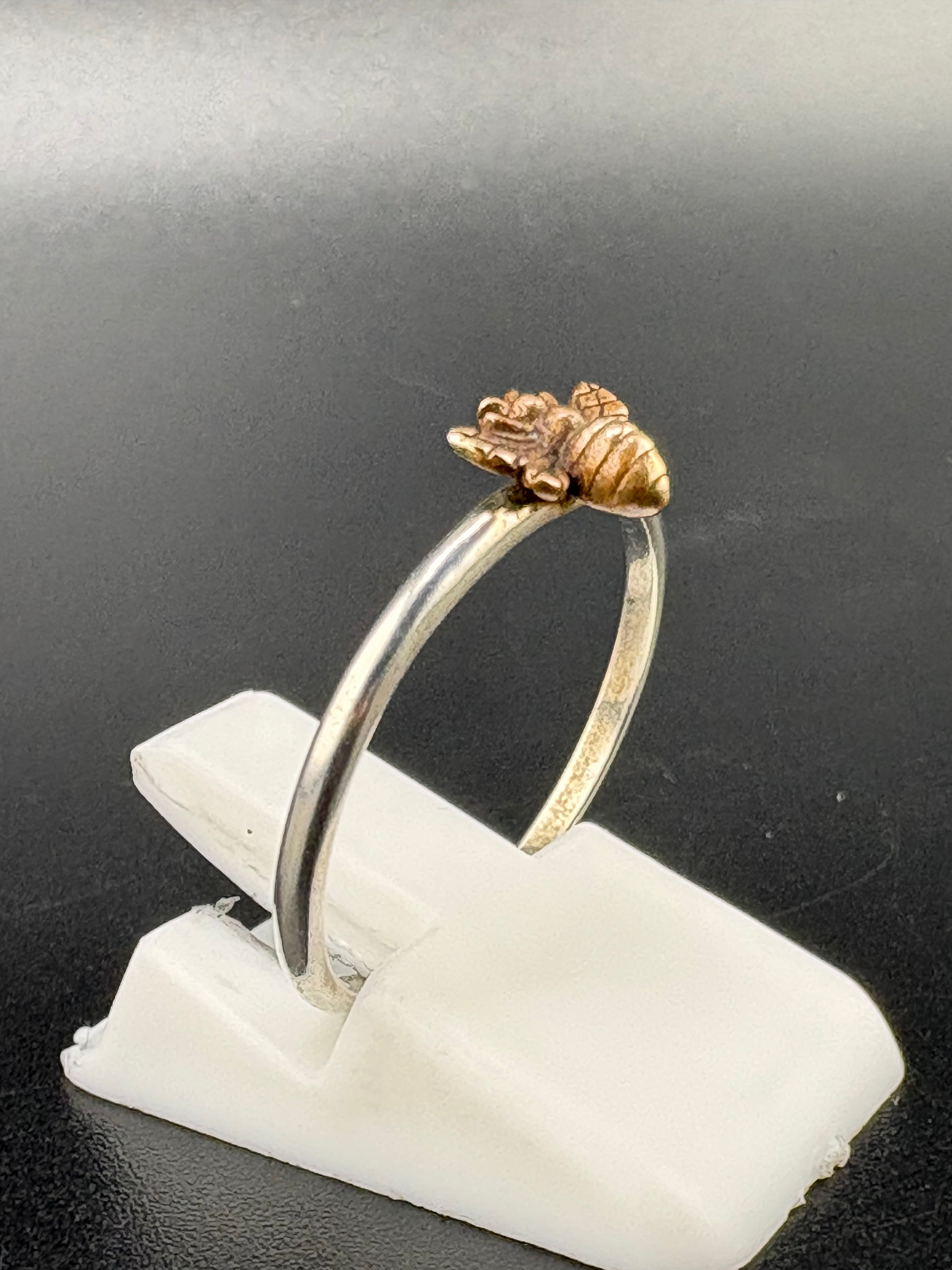 .925 Sterling Silver Bumblebee Ring – 1g – Size 7