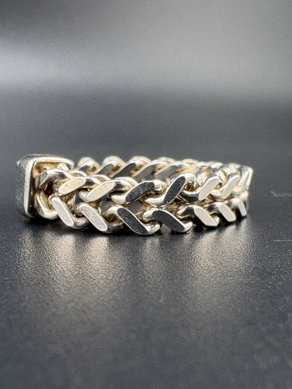 .925 Sterling Silver Chain Link Ring – 6.6g