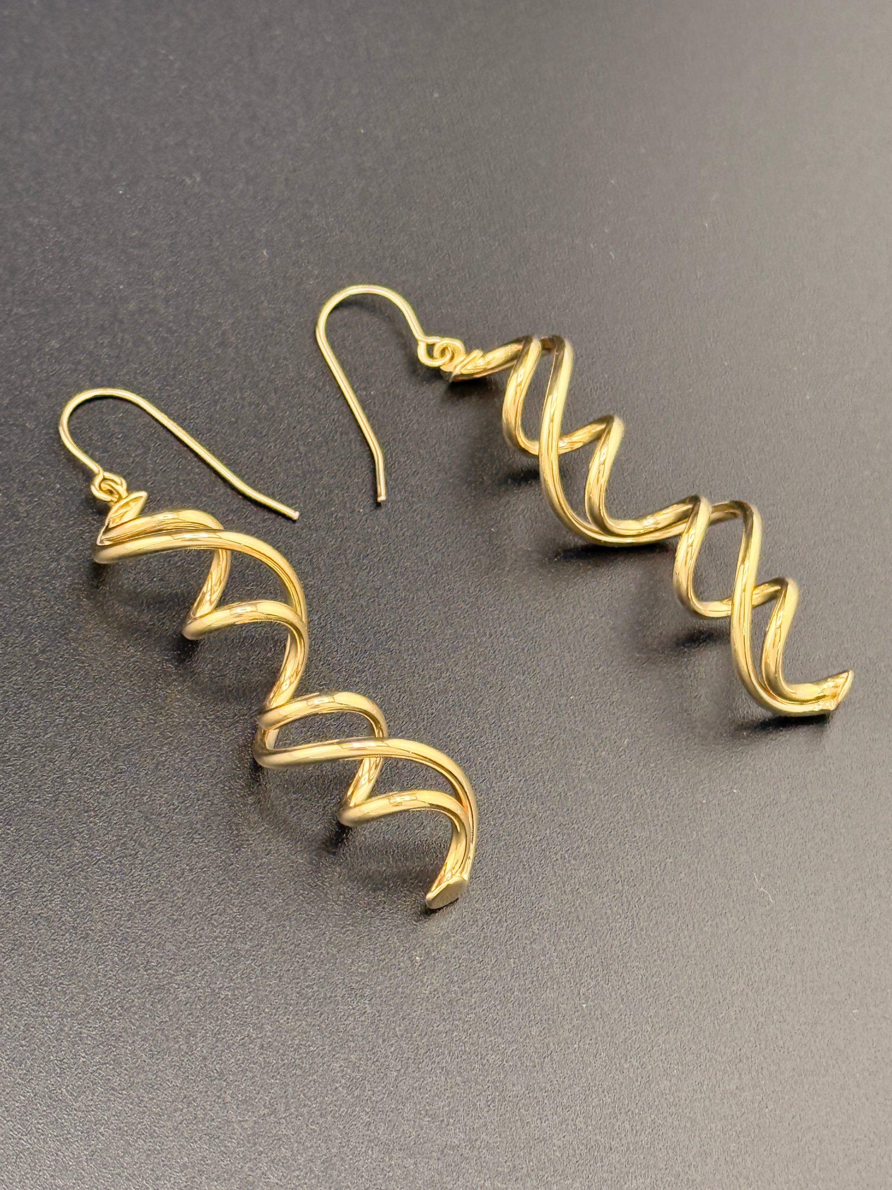 14K Solid Gold Spiral Earrings – 3.54 Grams Luxury Statement Jewelry