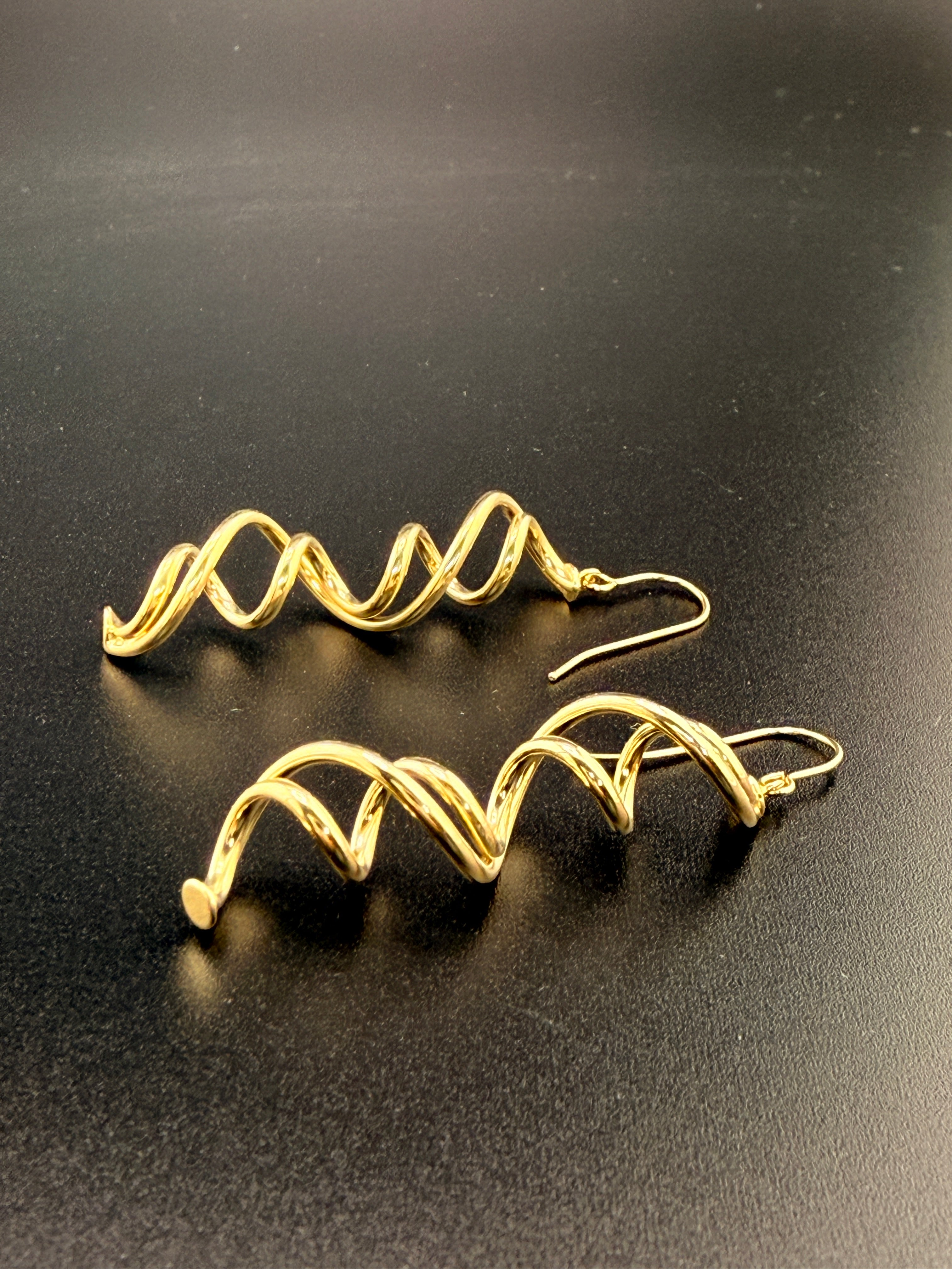 14K Solid Gold Spiral Earrings – 3.54 Grams Luxury Statement Jewelry