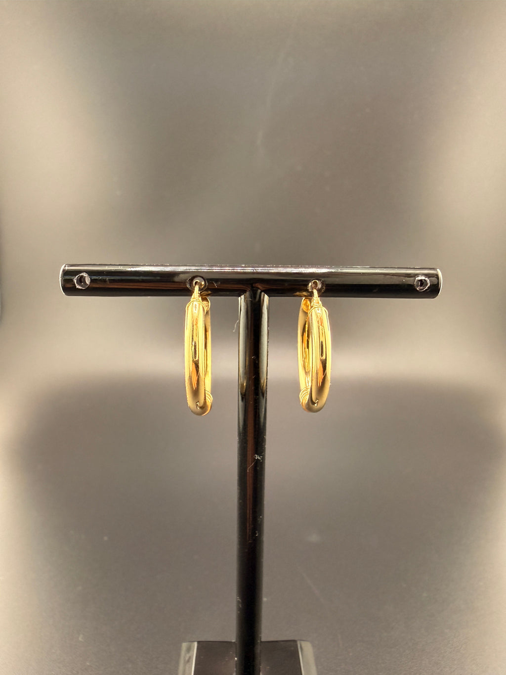 14K Solid Gold Hoop Earrings – Classic Lightweight Real Gold Hoops (2.2g)