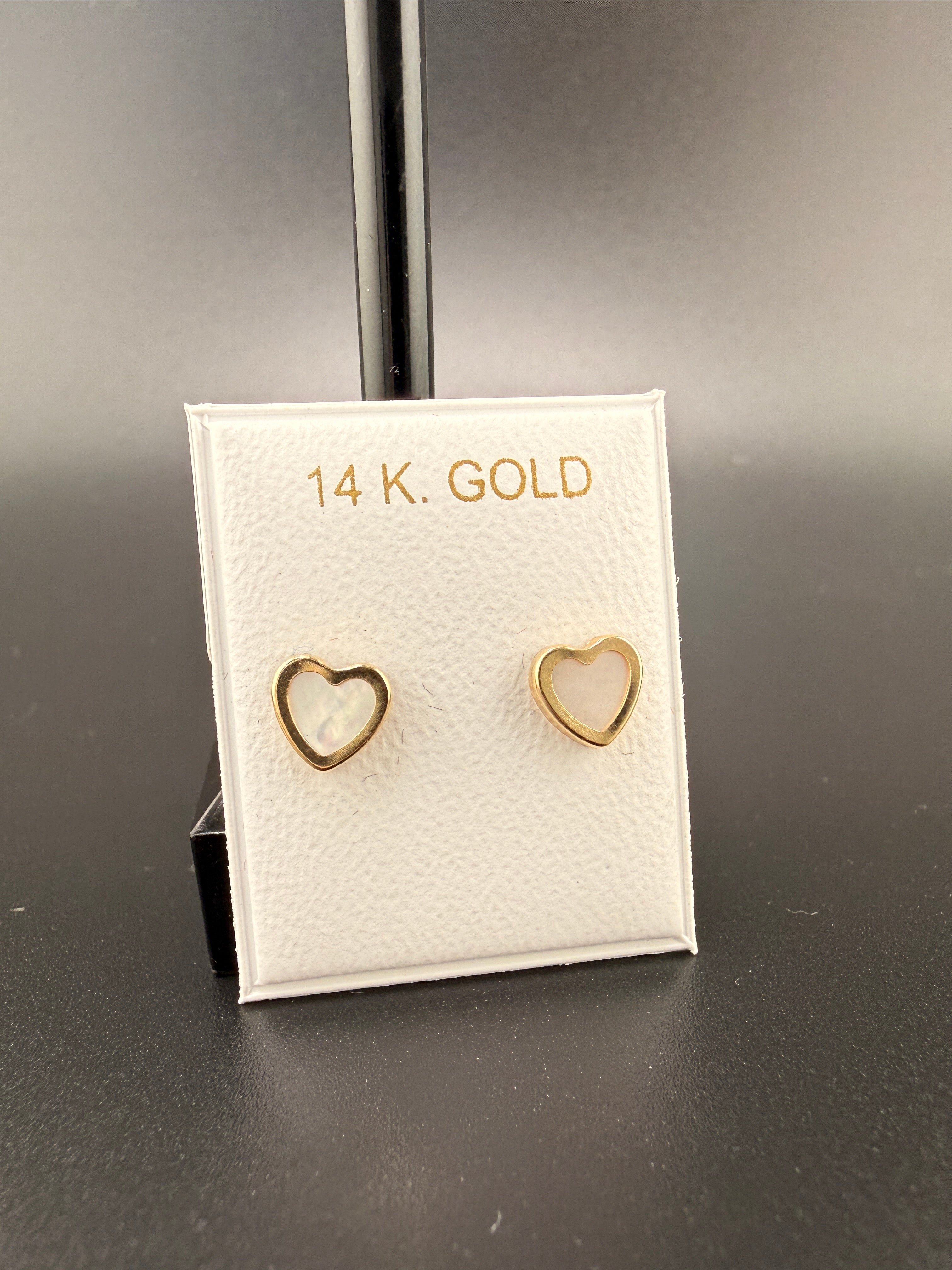 14K Solid Gold Oyster Heart Earrings – Luxury Heart Stud Earrings | Wholesale Price Jewelry Connect