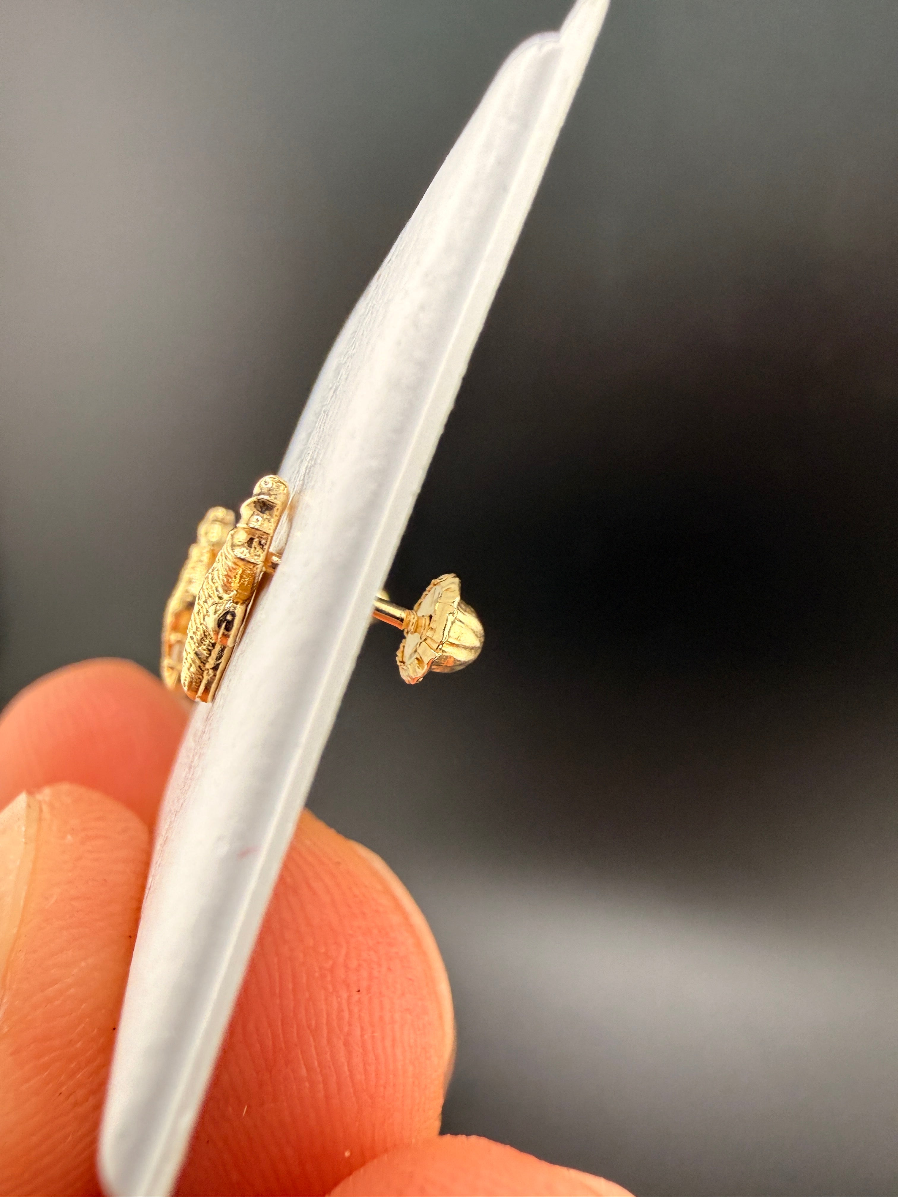 14K Solid Gold Seahorse Earrings – Unique Nautical Gold Stud Earrings | Wholesale Price Jewelry