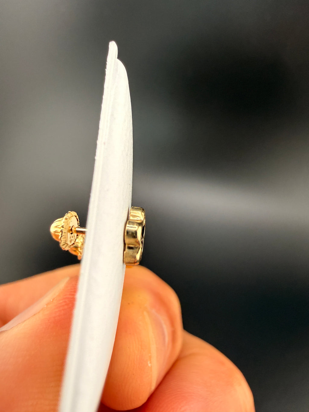 14K Gold Navy Blue Cloverleaf Earrings – Luxury Clover Stud Earrings | Jewelry Connect Wholesale Price