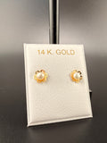 14K Gold Pearl Flower Earrings – Elegant Freshwater Pearl Floral Stud Earrings | Jewelry Connect