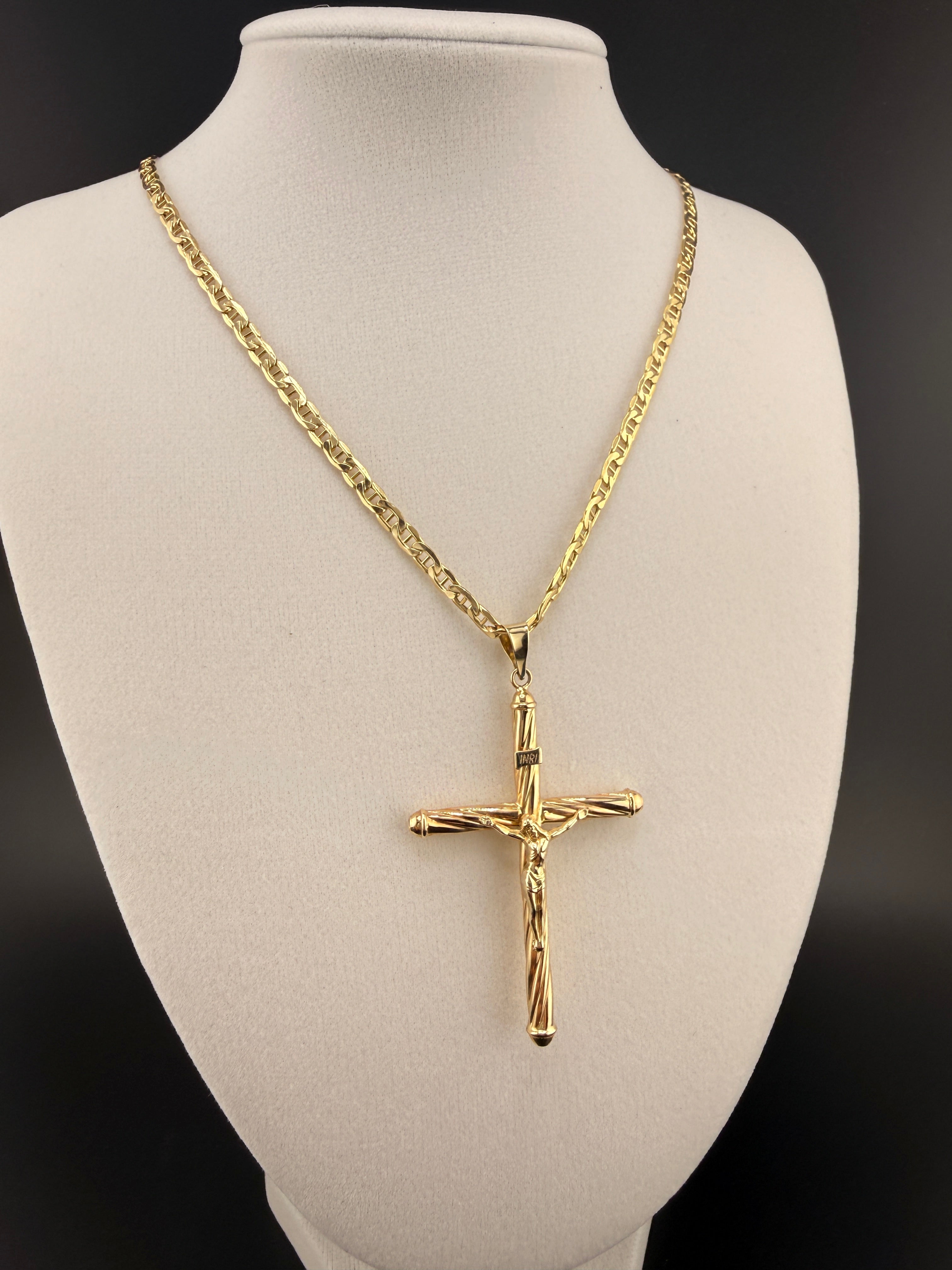 14K Gold Jesus on the Cross Pendant – Solid Gold Crucifix Pendant (4.09g) | Wholesale Jewelry Price