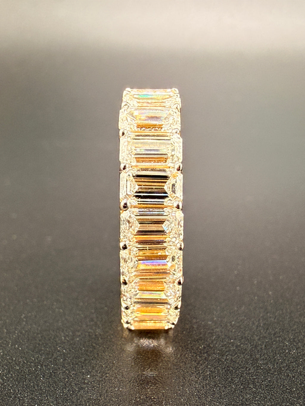 14K Gold 7 Carat LG Emerald Cut Diamond Infinity Ring – Size 6.5 | Luxury Statement Ring