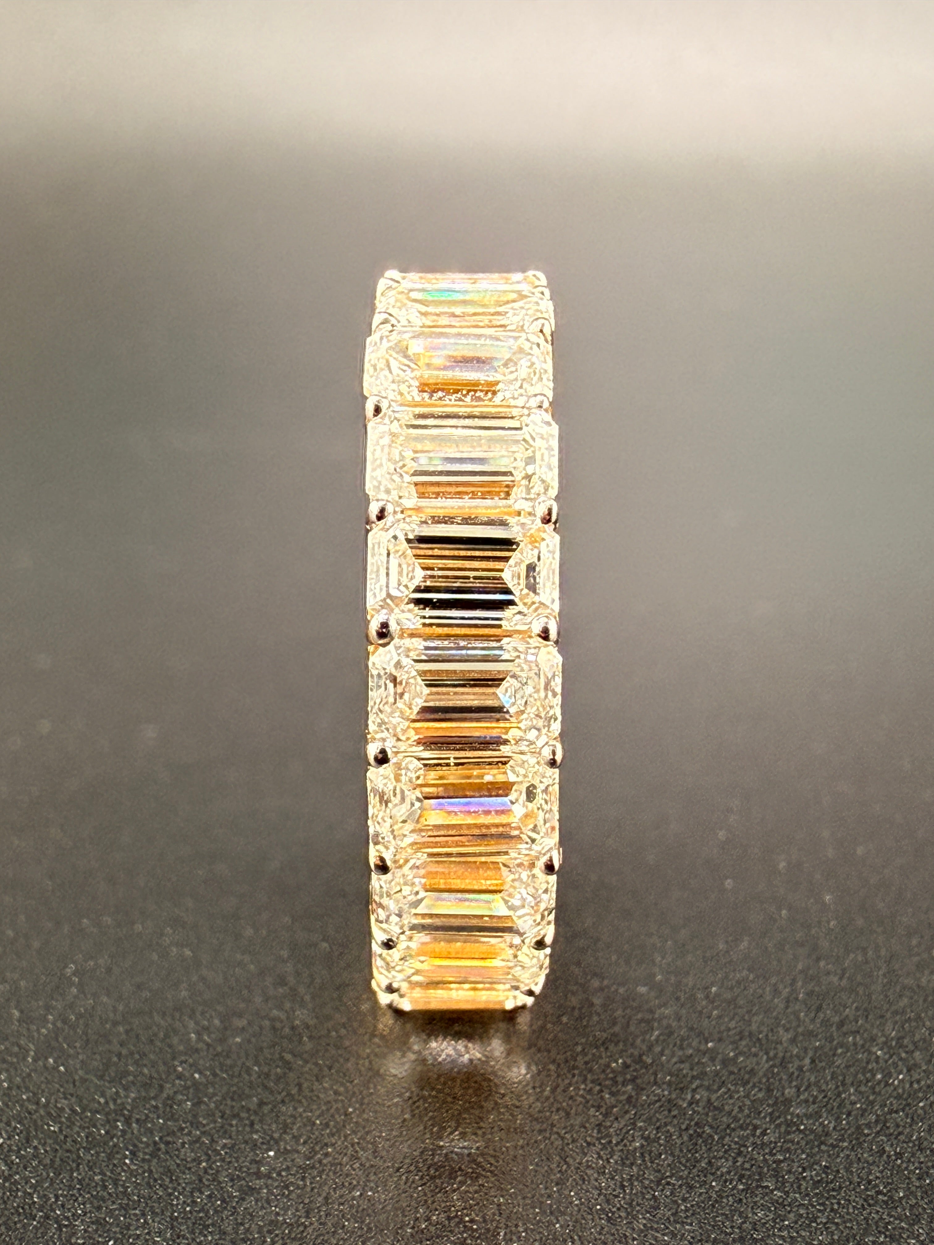 14K Gold 7 Carat LG Emerald Cut Diamond Infinity Ring – Size 6.5 | Luxury Statement Ring
