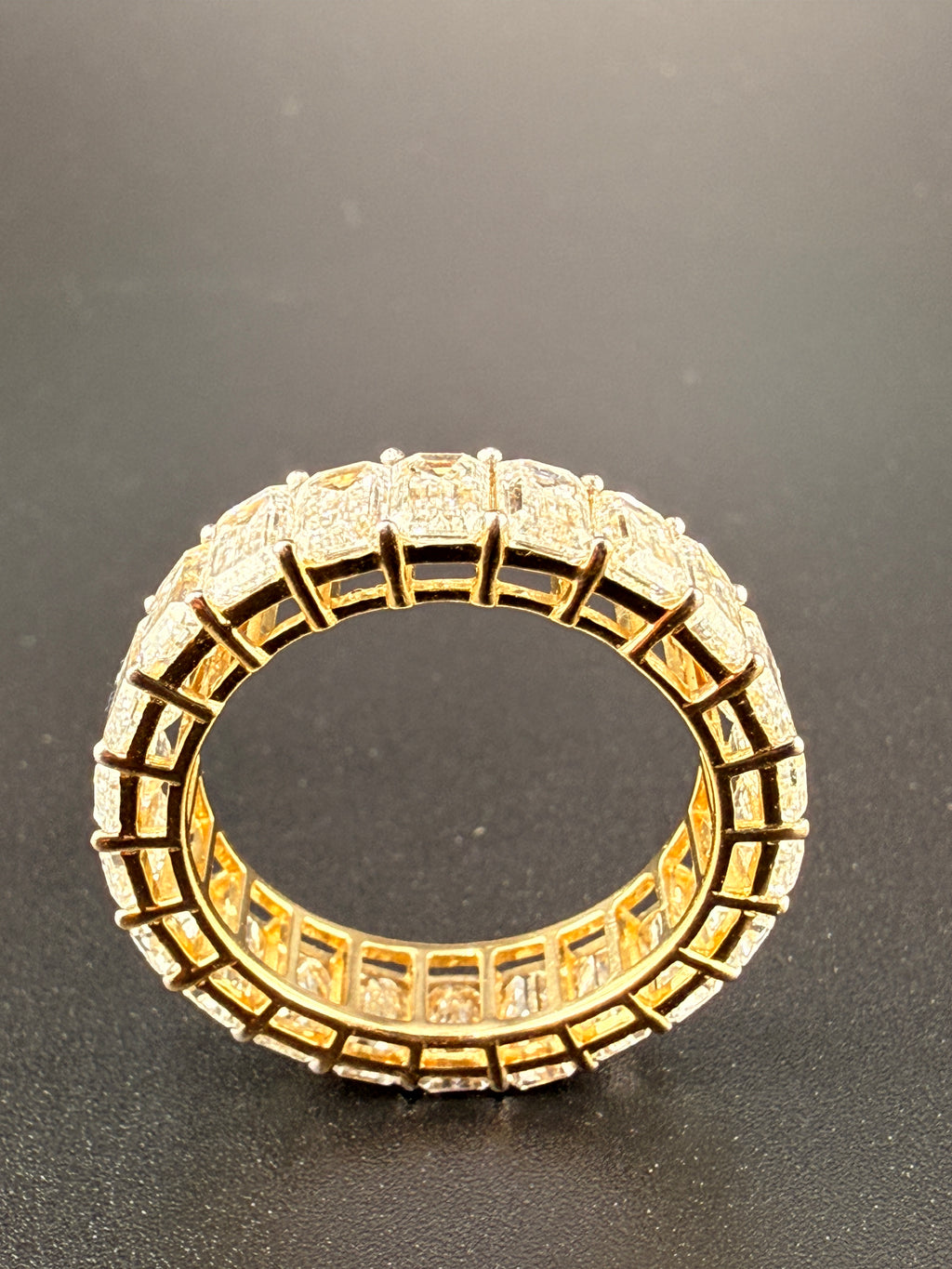 14K Gold 7 Carat LG Emerald Cut Diamond Infinity Ring – Size 6.5 | Luxury Statement Ring