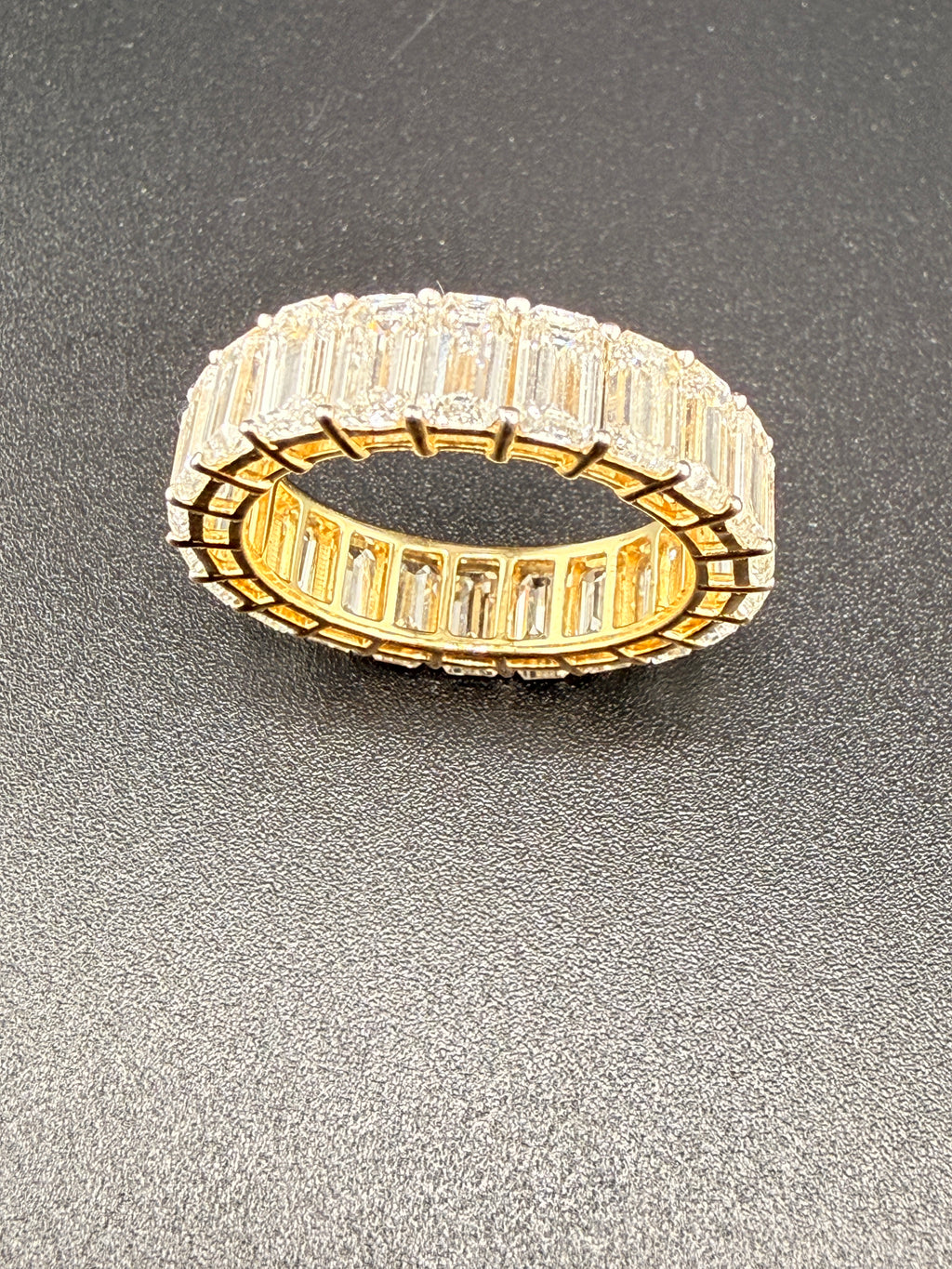 14K Gold 7 Carat LG Emerald Cut Diamond Infinity Ring – Size 6.5 | Luxury Statement Ring