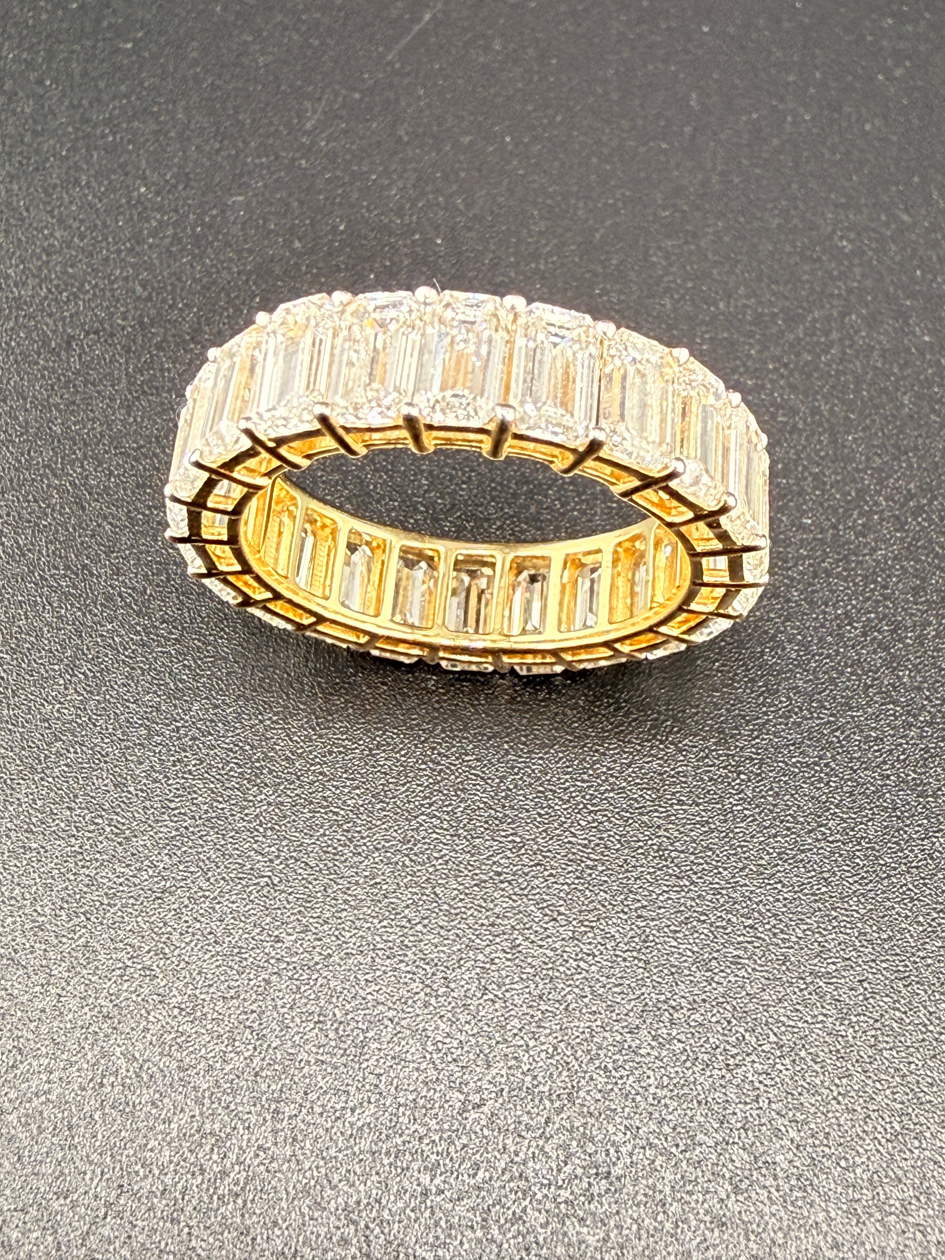 14K Gold 7 Carat LG Emerald Cut Diamond Infinity Ring – Size 6.5 | Luxury Statement Ring