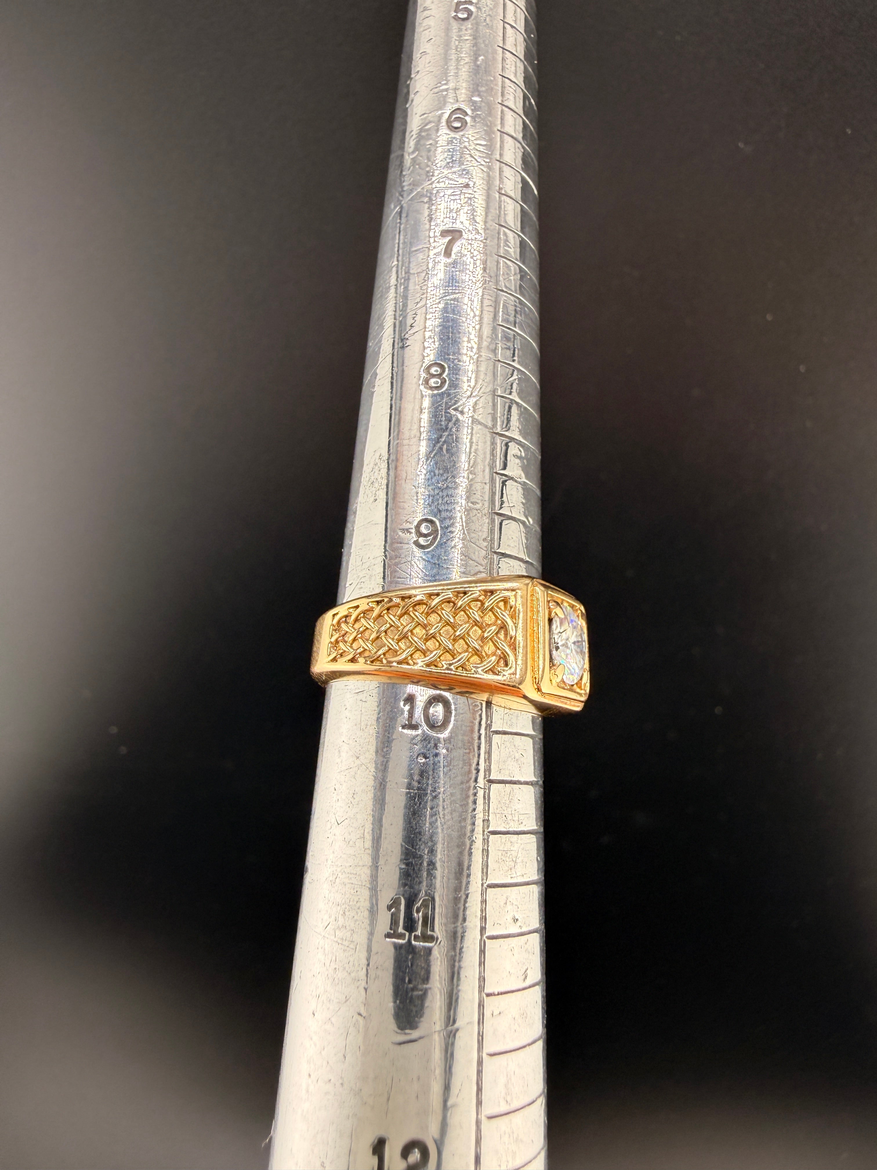 Solid 14K Gold  Men's Ring| 10 Grams | Size 9.5 | Luxury Men's Statement Ring