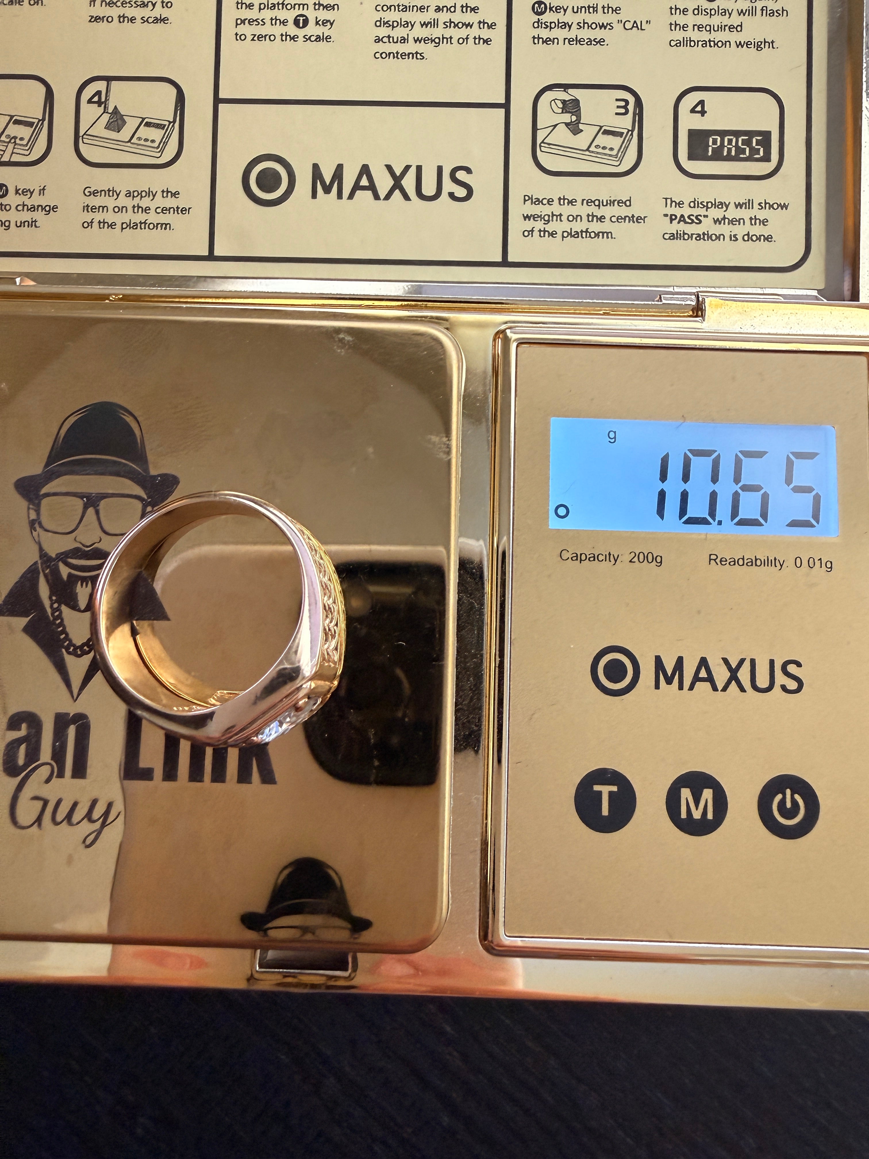 Solid 14K Gold  Men's Ring| 10 Grams | Size 9.5 | Luxury Men's Statement Ring