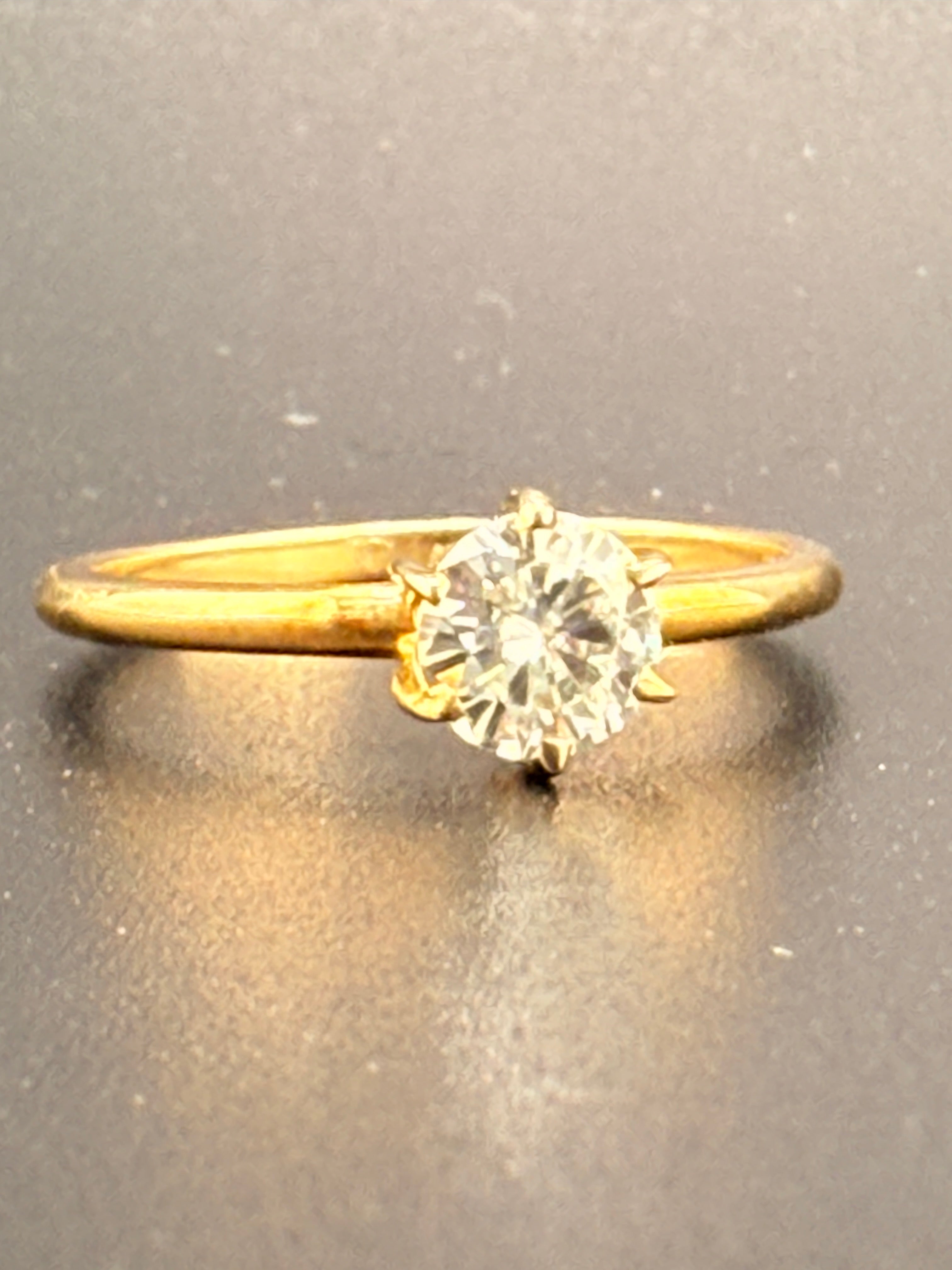 14K Gold Solitaire Moissanite Ring – 5.5mm Round Cut | Women's Classic Engagement Ring