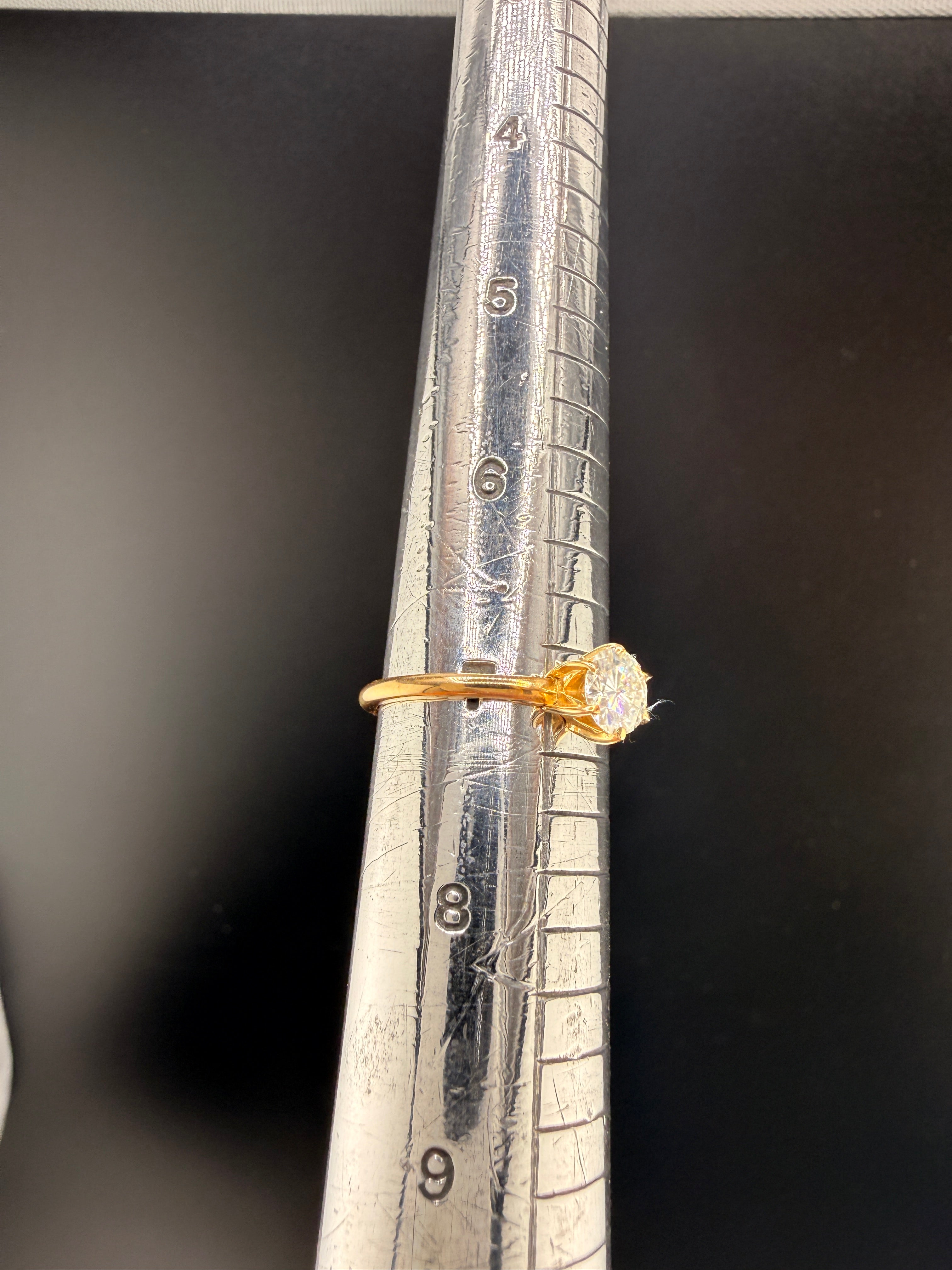 14K Gold Solitaire Moissanite Ring – 5.5mm Round Cut | Women's Classic Engagement Ring