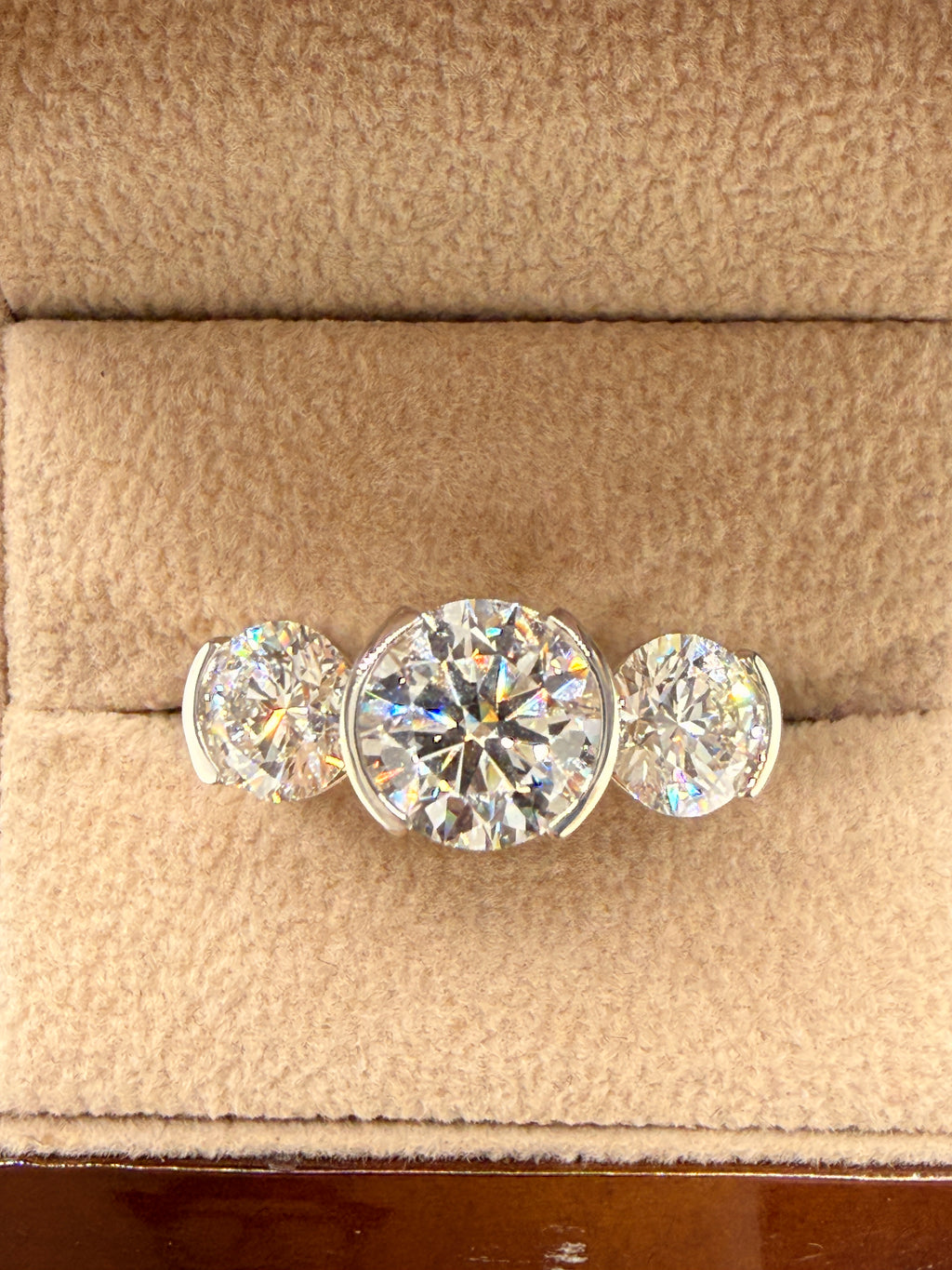 4.75 CTW IGI Certified Lab Grown Diamond Three-Stone Ring – 14K White Gold – 2.54 CT Center – Women’s Diamond Ring Size 9