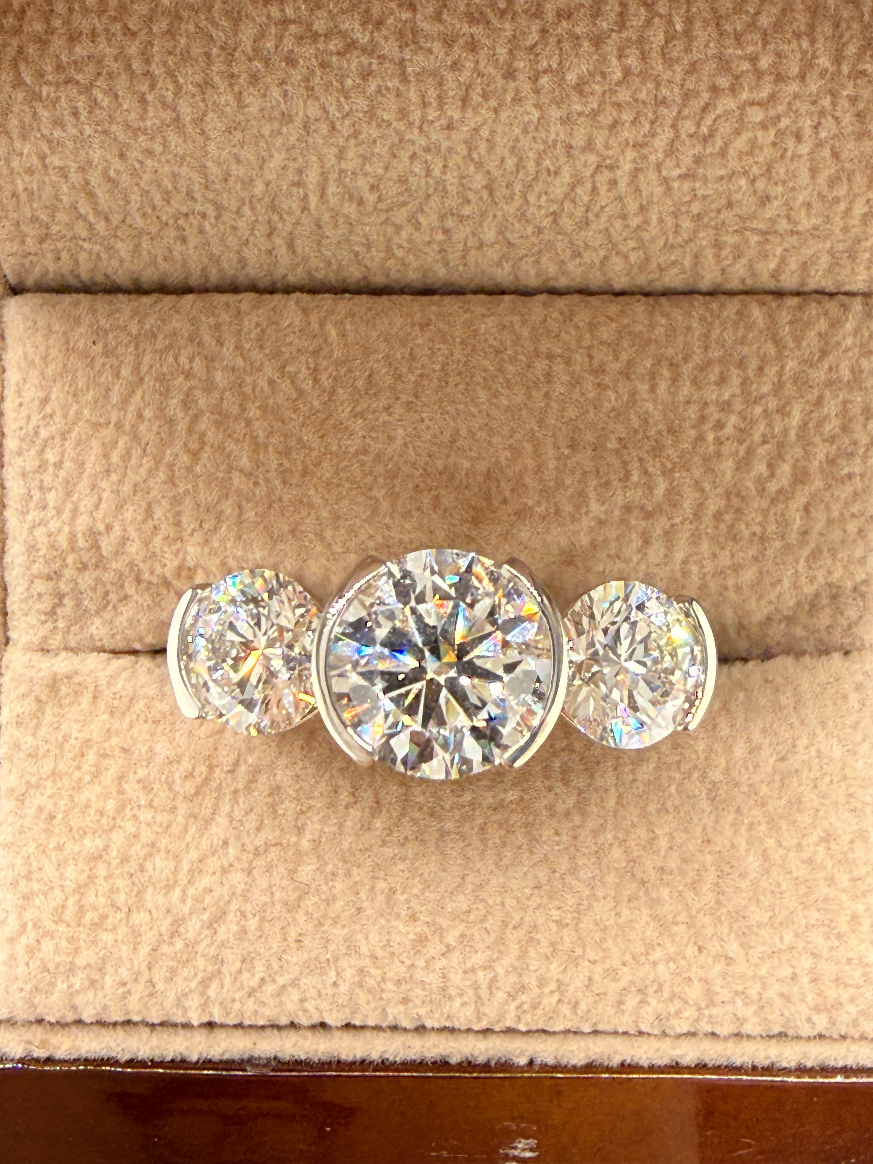 4.75 CTW IGI Certified Lab Grown Diamond Three-Stone Ring – 14K White Gold – 2.54 CT Center – Women’s Diamond Ring Size 9
