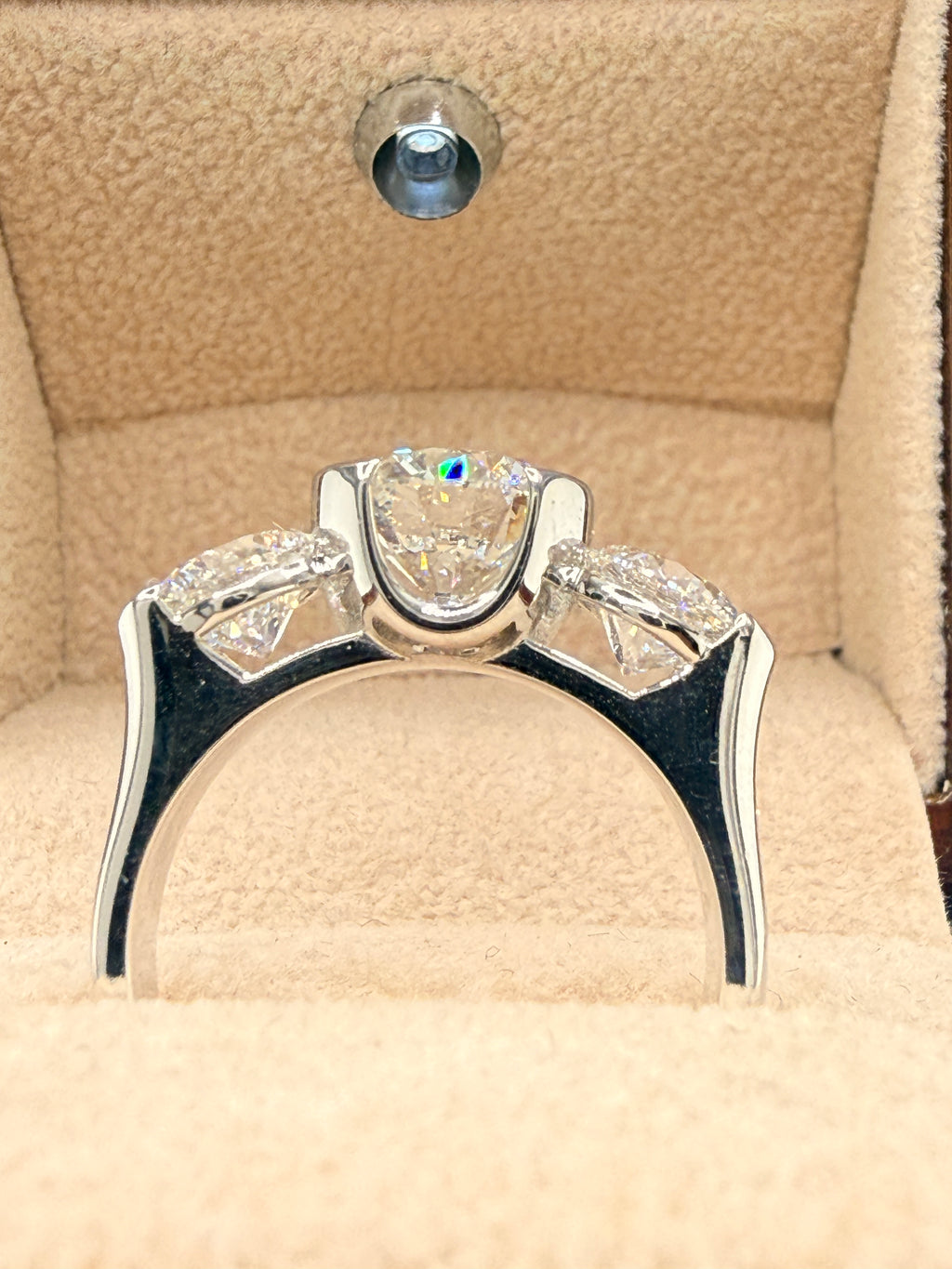 4.75 CTW IGI Certified Lab Grown Diamond Three-Stone Ring – 14K White Gold – 2.54 CT Center – Women’s Diamond Ring Size 9