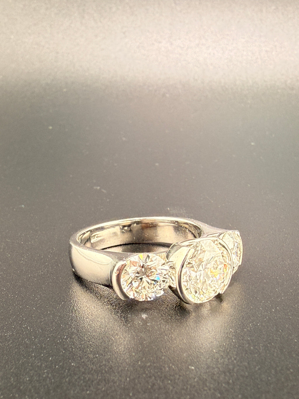 4.75 CTW IGI Certified Lab Grown Diamond Three-Stone Ring – 14K White Gold – 2.54 CT Center – Women’s Diamond Ring Size 9