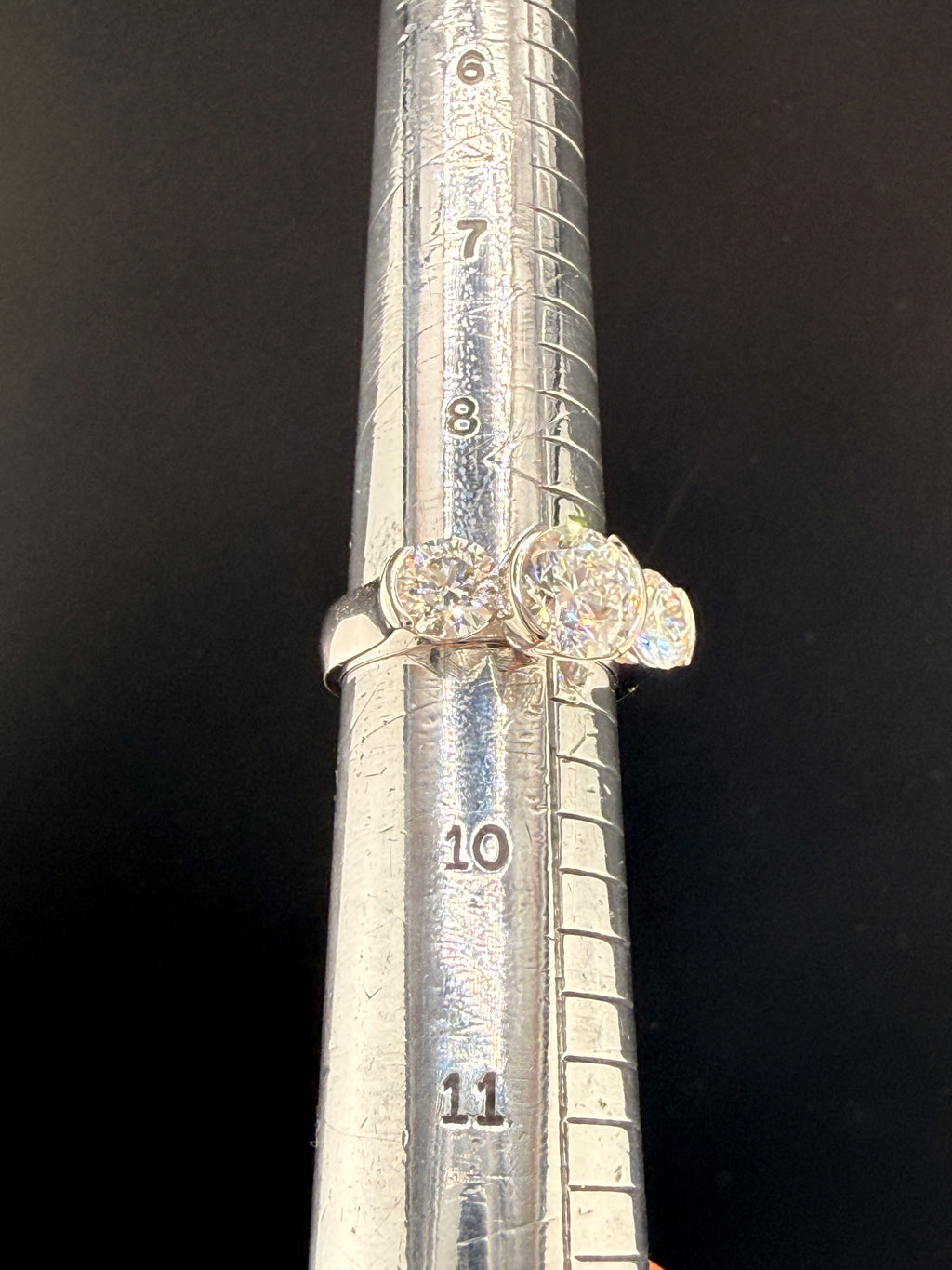4.75 CTW IGI Certified Lab Grown Diamond Three-Stone Ring – 14K White Gold – 2.54 CT Center – Women’s Diamond Ring Size 9