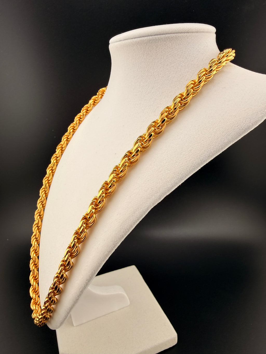 7.5mm Italian Rope Chain – 14K Gold Bonded over Solid 925 Sterling Silver – 24” Heavy 100g Rope Necklace | Made in Italy