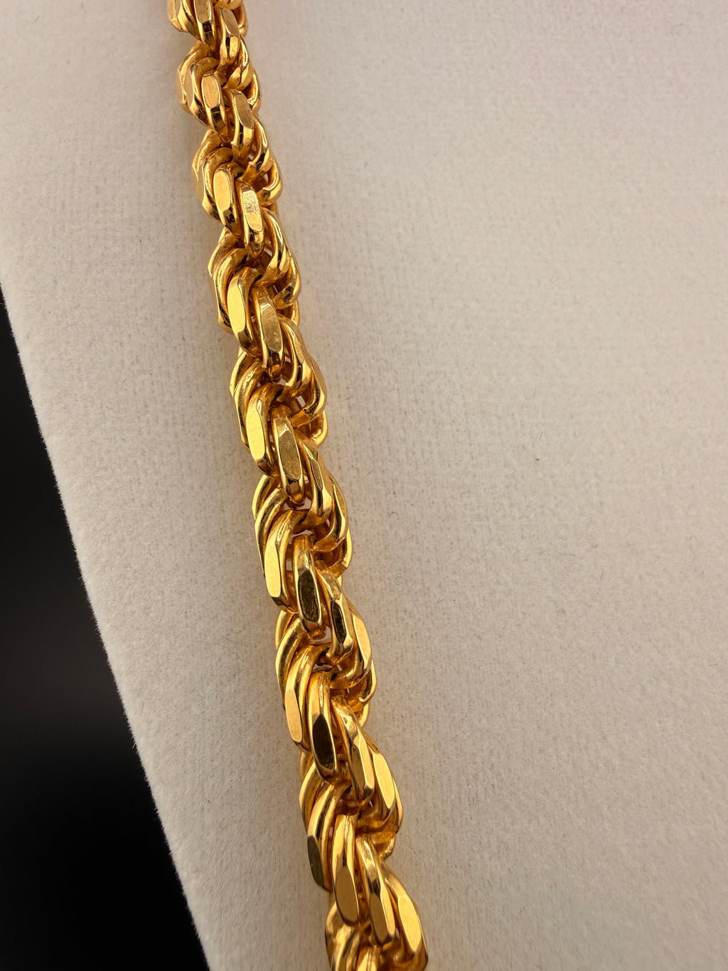 7.5mm Italian Rope Chain – 14K Gold Bonded over Solid 925 Sterling Silver – 24” Heavy 100g Rope Necklace | Made in Italy