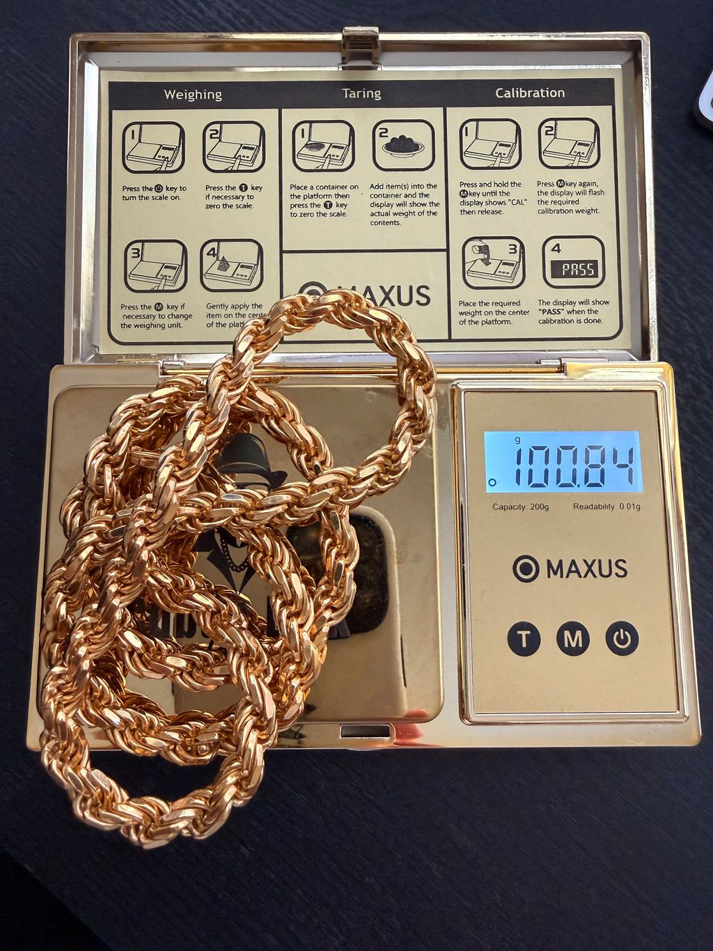 7.5mm Italian Rope Chain – 14K Gold Bonded over Solid 925 Sterling Silver – 24” Heavy 100g Rope Necklace | Made in Italy