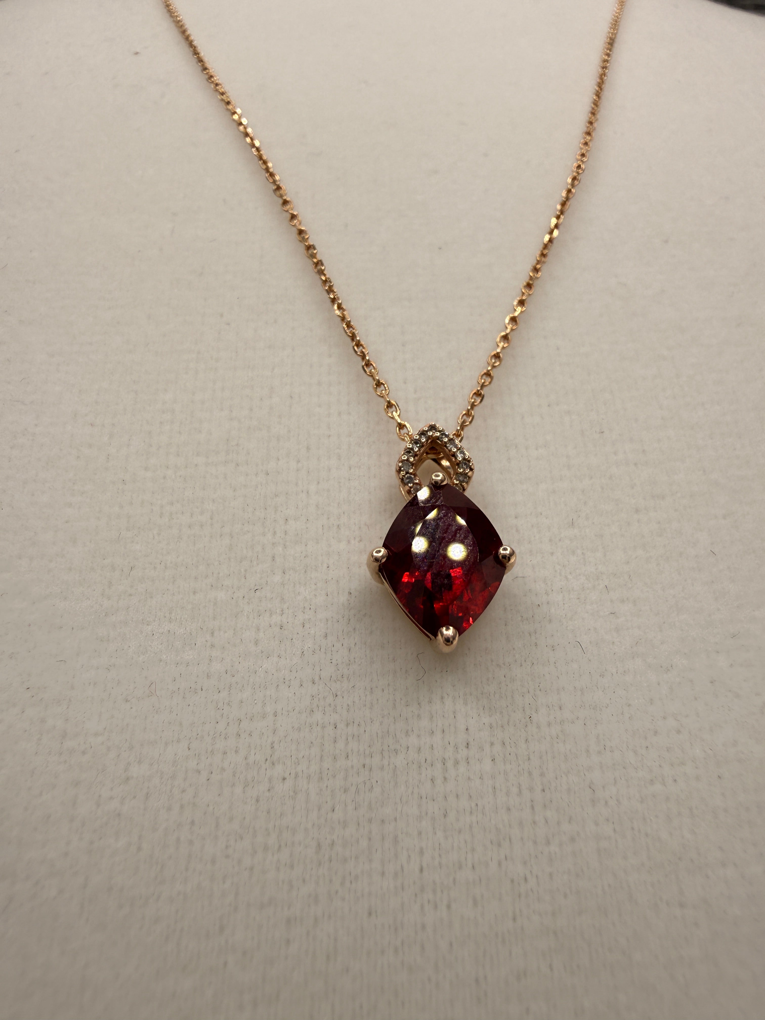 14K Gold Ruby Pendant Necklace – 18" Women's Fine Jewelry | 2.76g Natural Ruby Necklace