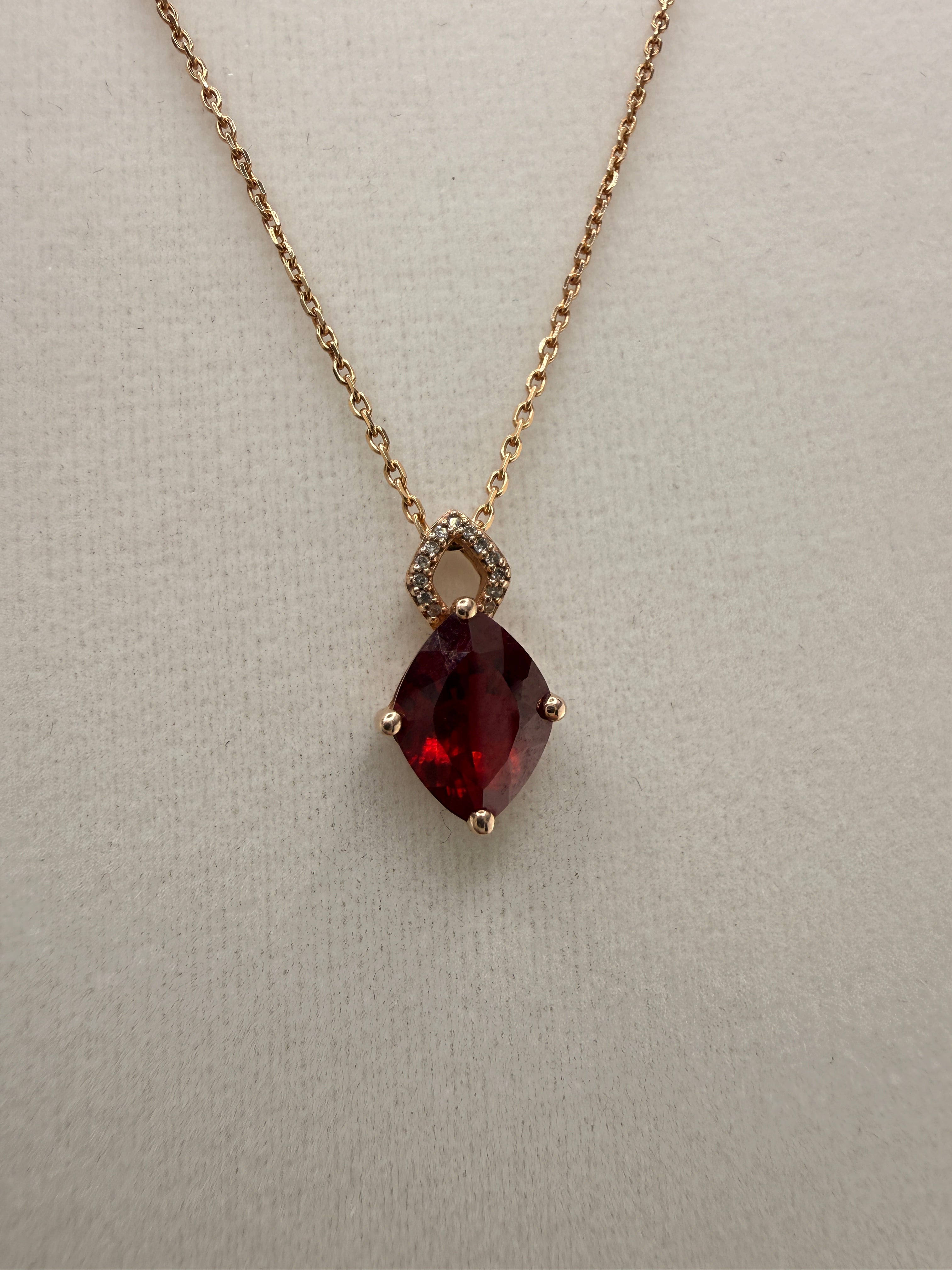 14K Gold Ruby Pendant Necklace – 18" Women's Fine Jewelry | 2.76g Natural Ruby Necklace