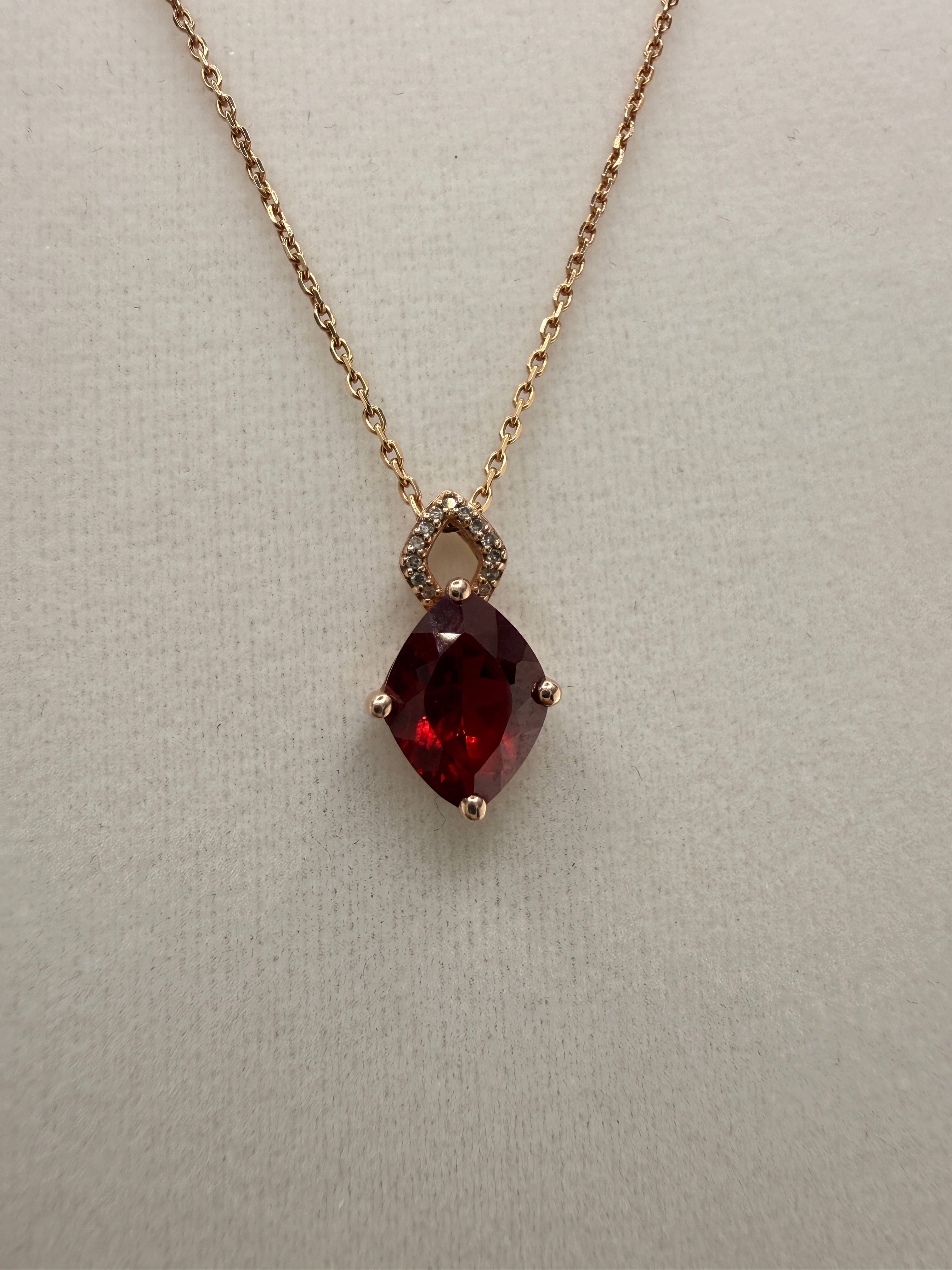 14K Gold Ruby Pendant Necklace – 18" Women's Fine Jewelry | 2.76g Natural Ruby Necklace