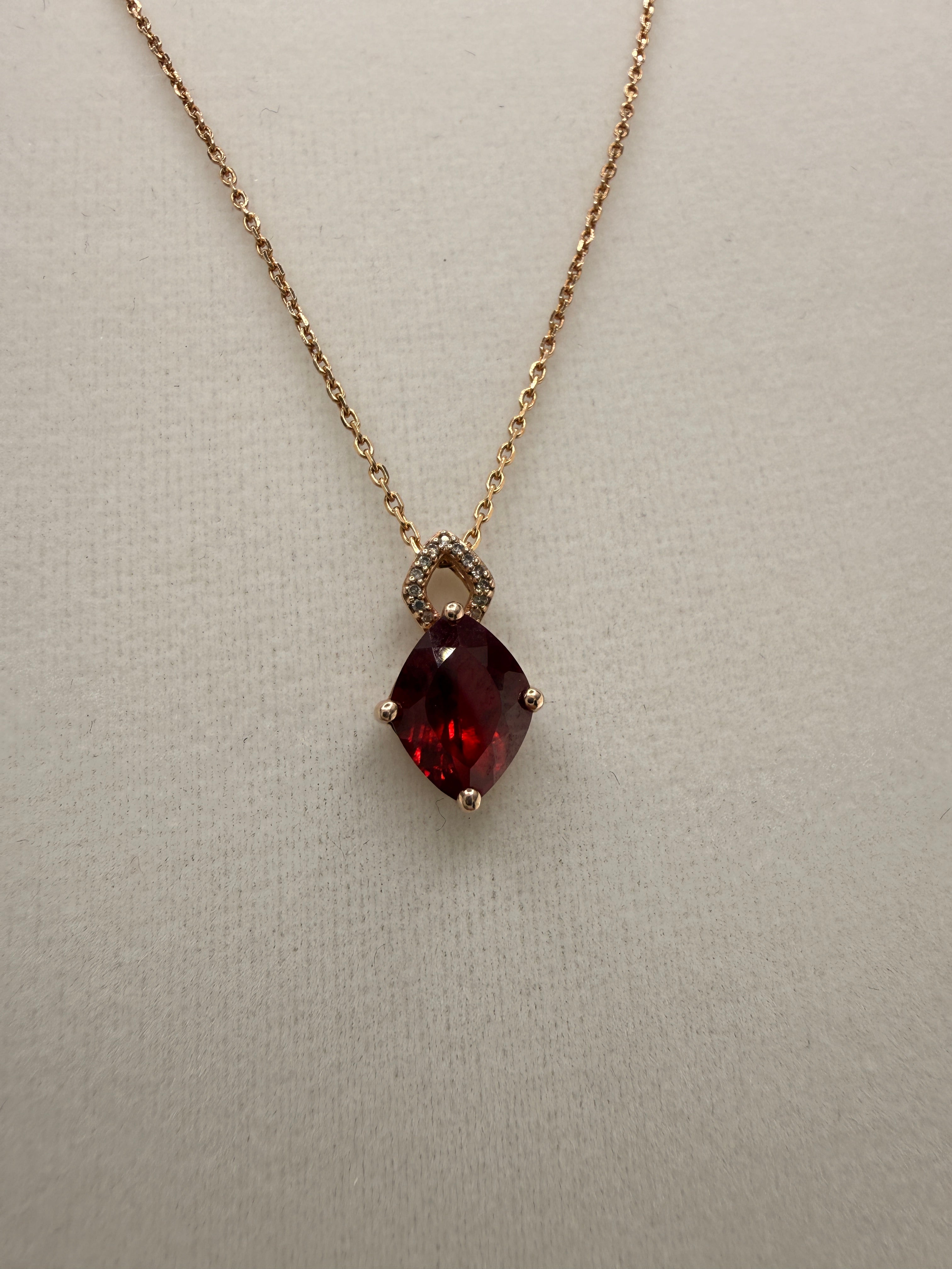 14K Gold Ruby Pendant Necklace – 18" Women's Fine Jewelry | 2.76g Natural Ruby Necklace