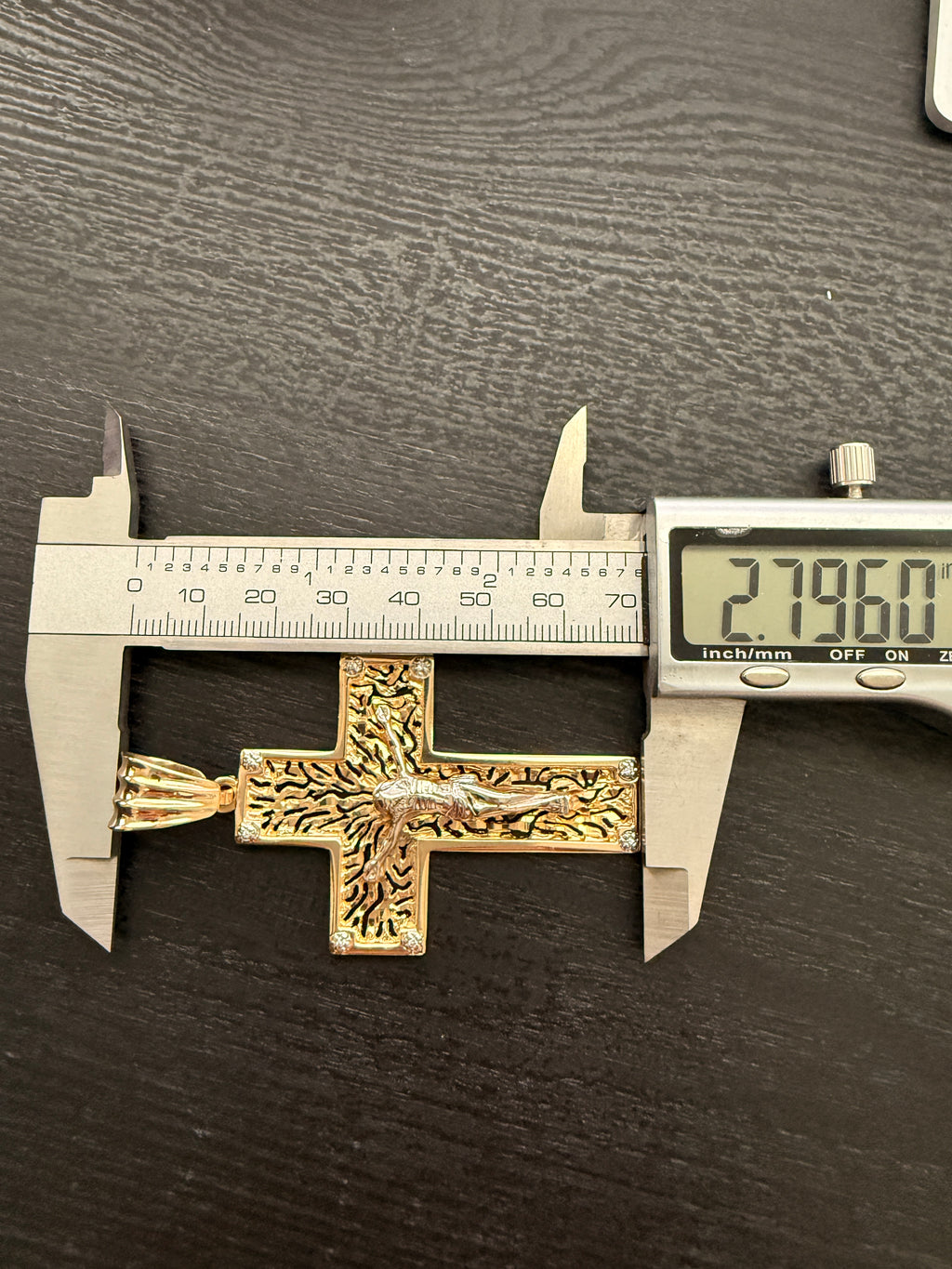 14K Gold Jesus on the Cross Pendant with Diamonds – 19.65g Solid Gold Crucifix Pendant