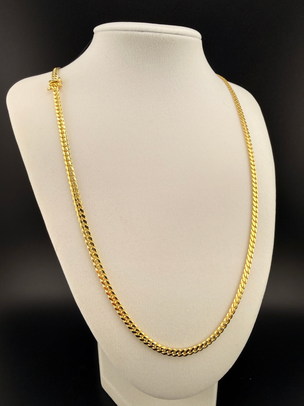10K Solid Gold Cuban Link Chain Necklace – 4mm 24” | 26 Gram Real Gold Cuban Chain
