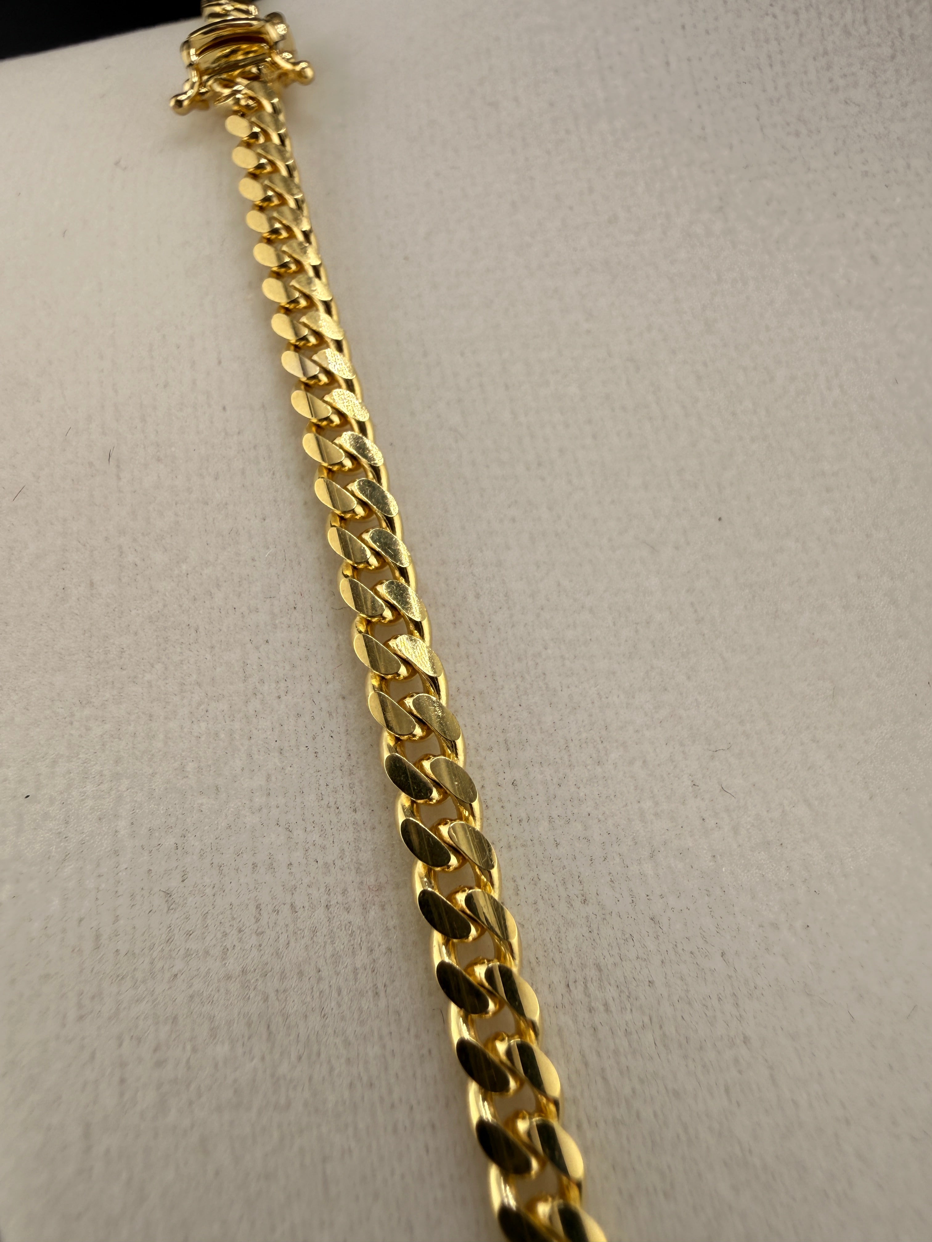 10K Solid Gold Cuban Link Chain Necklace – 4mm 24” | 26 Gram Real Gold Cuban Chain