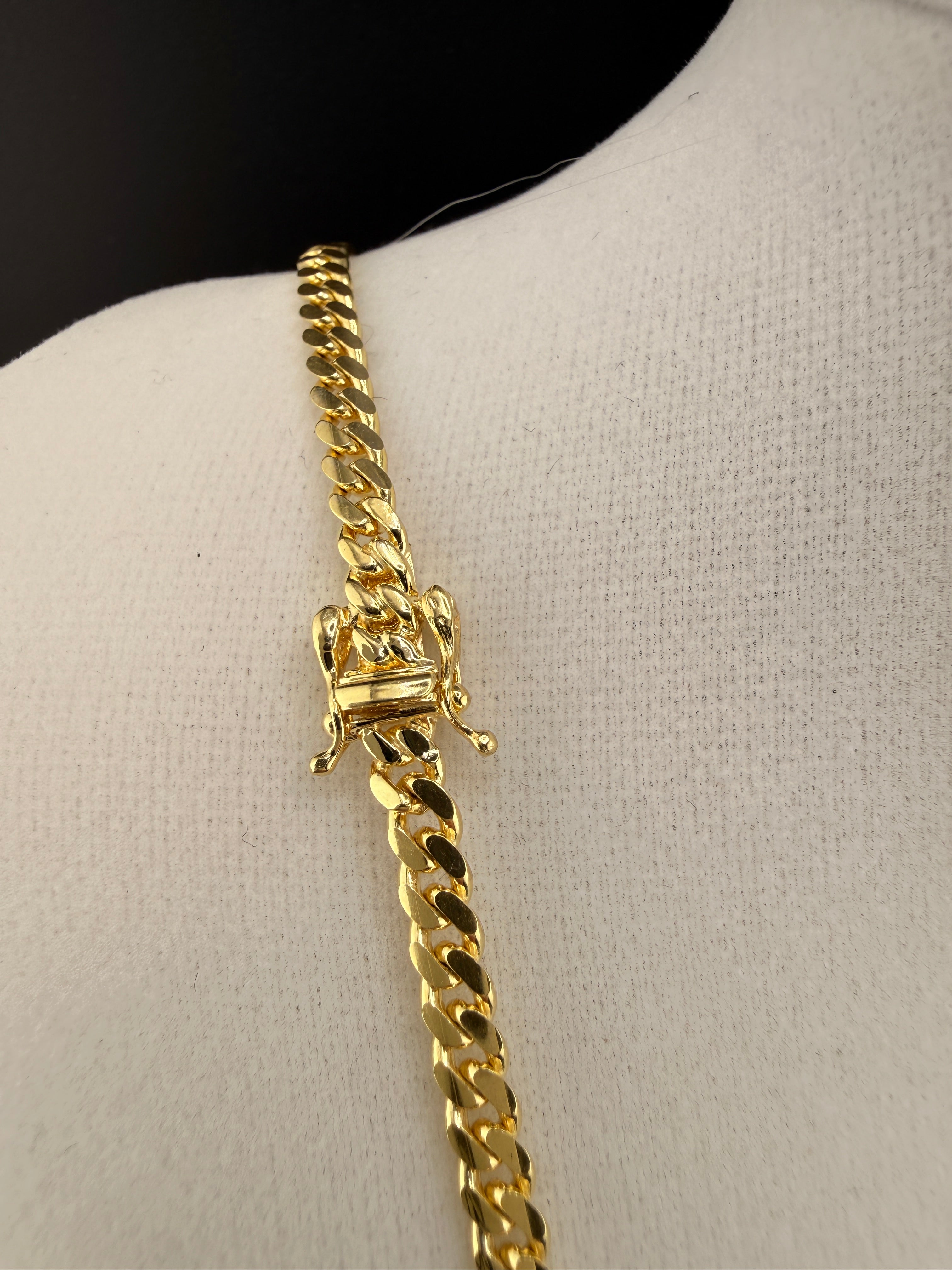 10K Solid Gold Cuban Link Chain Necklace – 4mm 24” | 26 Gram Real Gold Cuban Chain