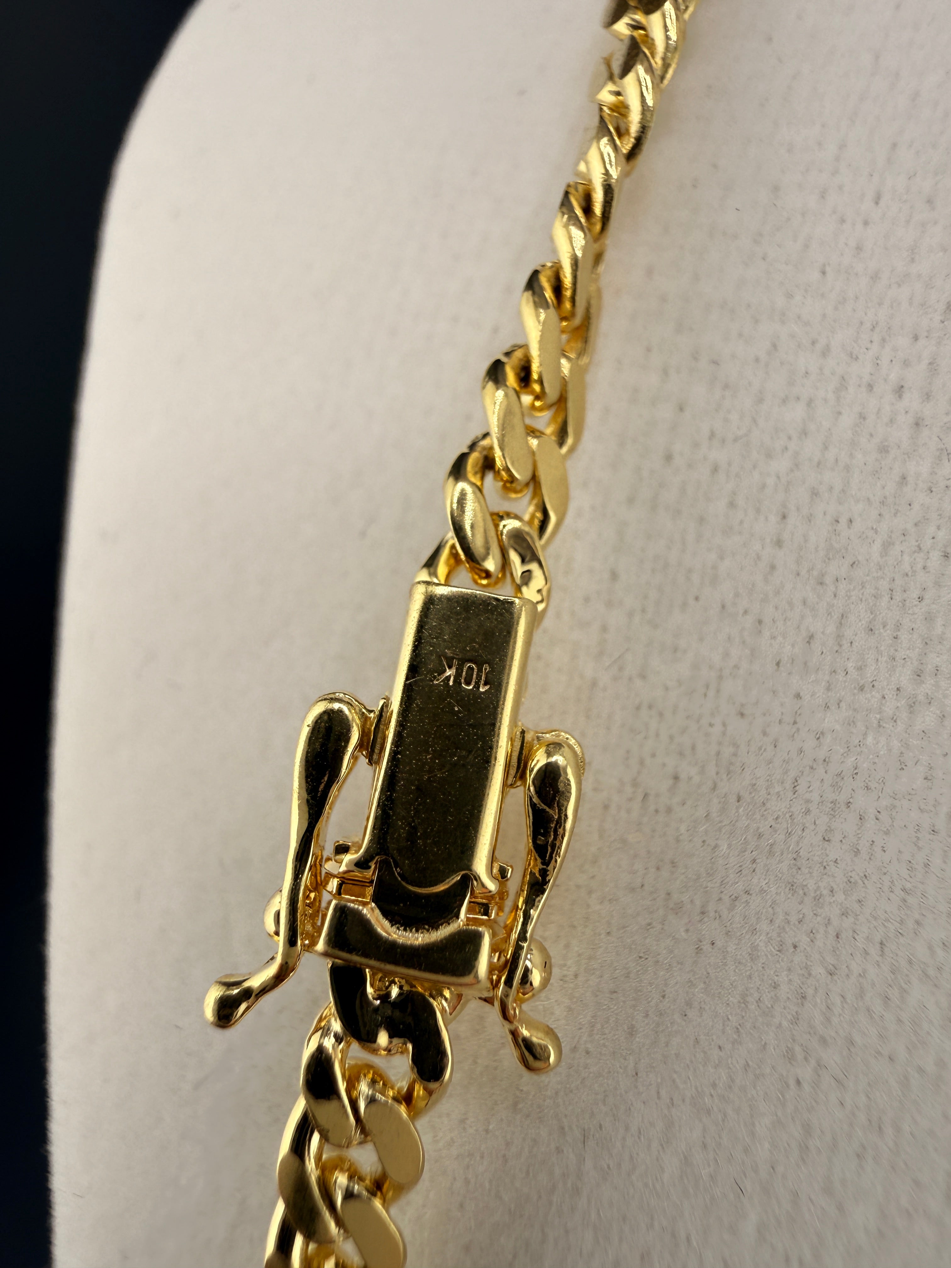10K Solid Gold Cuban Link Chain Necklace – 4mm 24” | 26 Gram Real Gold Cuban Chain