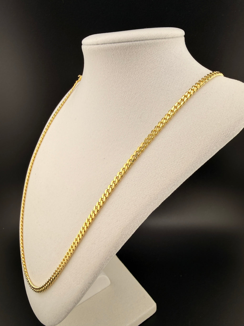 10K Solid Gold Cuban Link Chain Necklace – 4mm 24” | 26 Gram Real Gold Cuban Chain