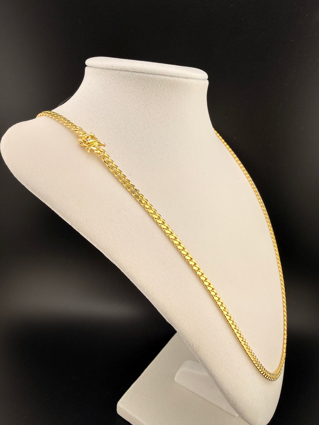 10K Solid Gold Cuban Link Chain Necklace – 4mm 24” | 26 Gram Real Gold Cuban Chain