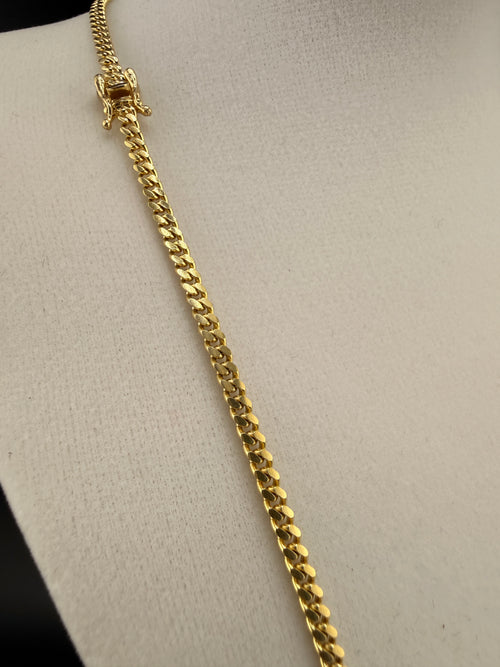10K Gold 3mm Cuban Link Chain Necklace – 22 Inch Solid Gold Cuban Chain (14.6g) | Wholesale Price