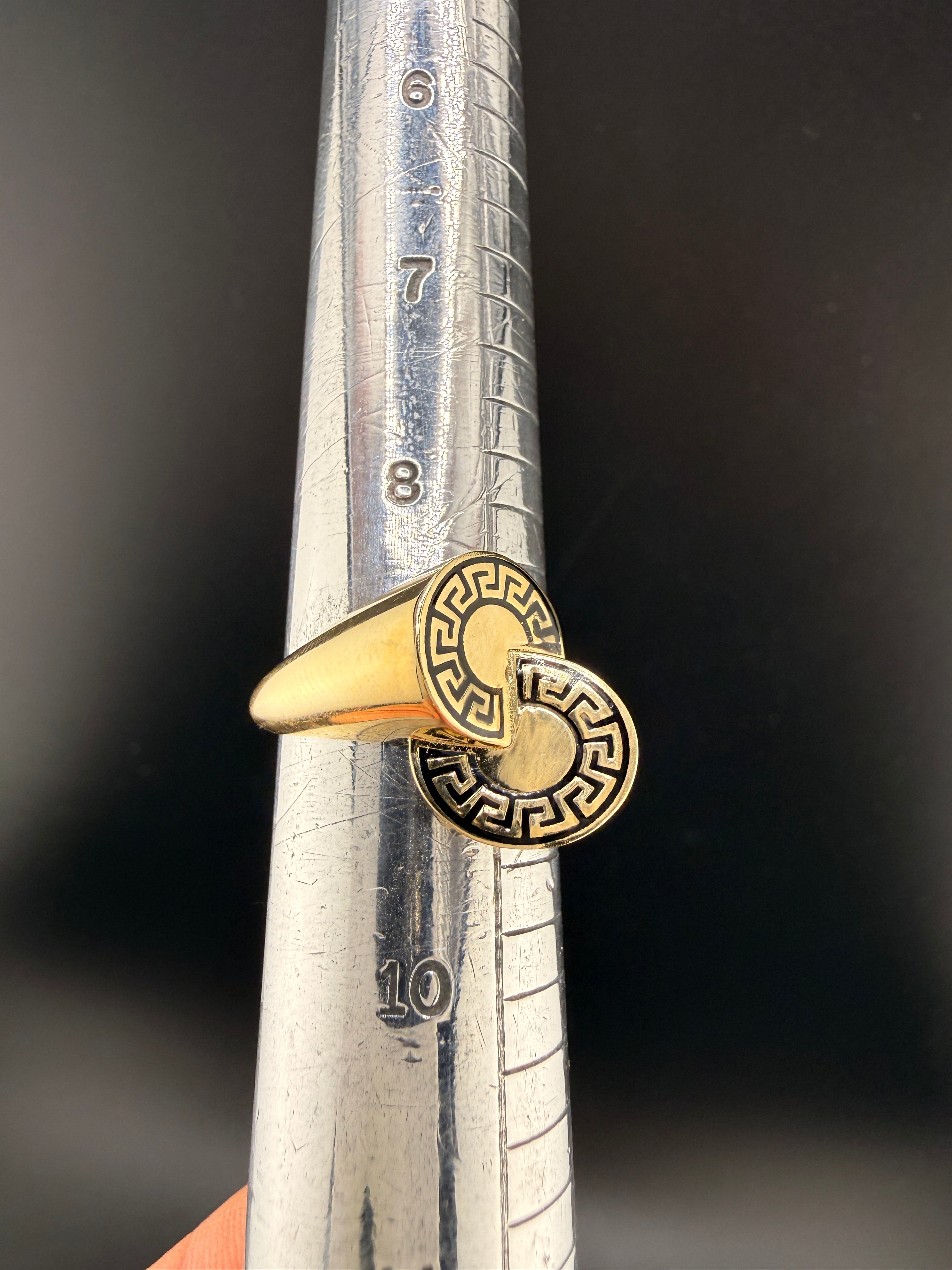10K Gold Greek Key Women’s Ring – 2.8g Solid Gold Designer Band (Size 9) | Retail $1540 – Wholesale $481