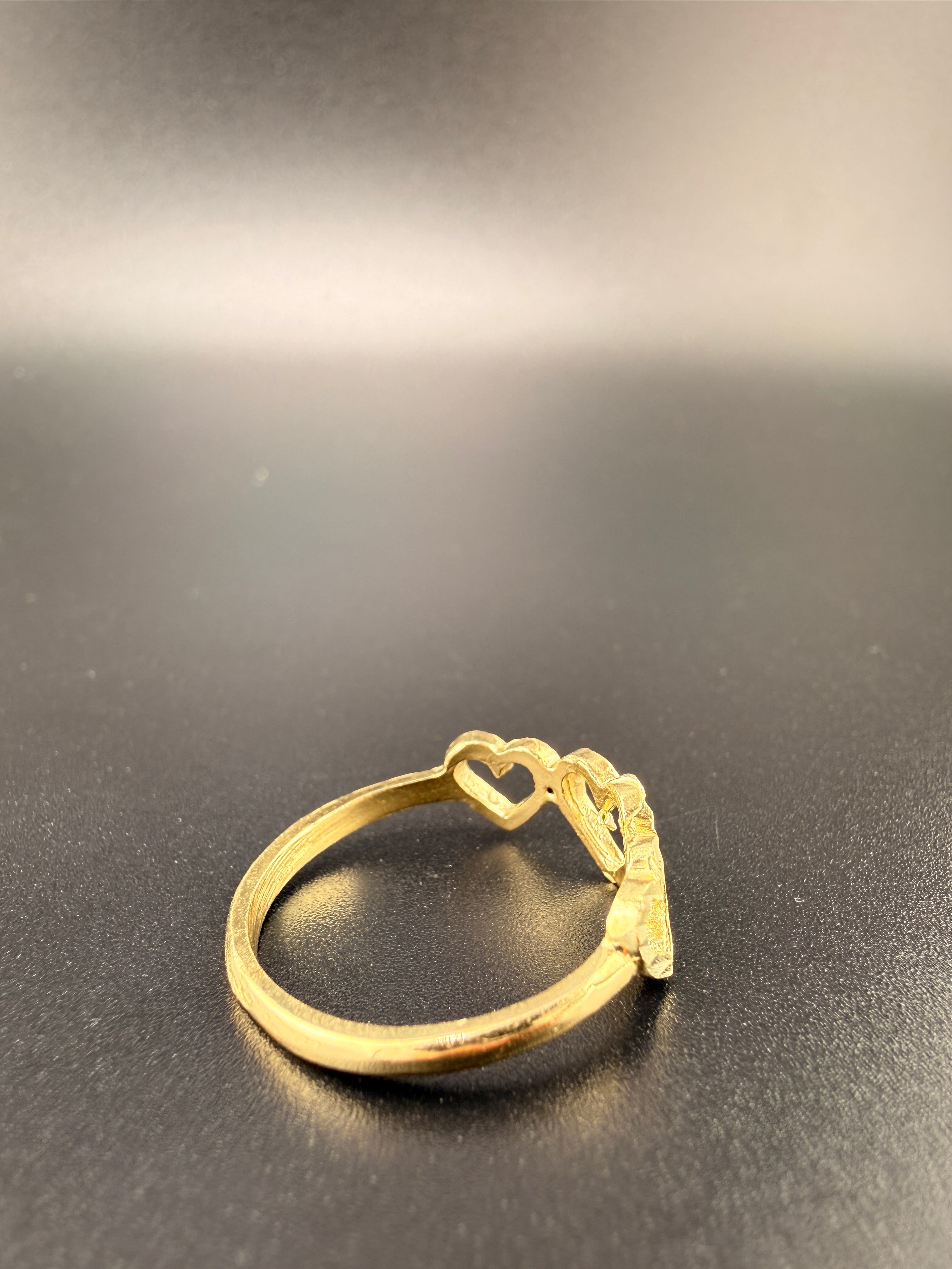 10K Gold 3 Heart Women’s Ring – Size 7 | 1.6g Solid Gold Love Ring | Jewelry Connect