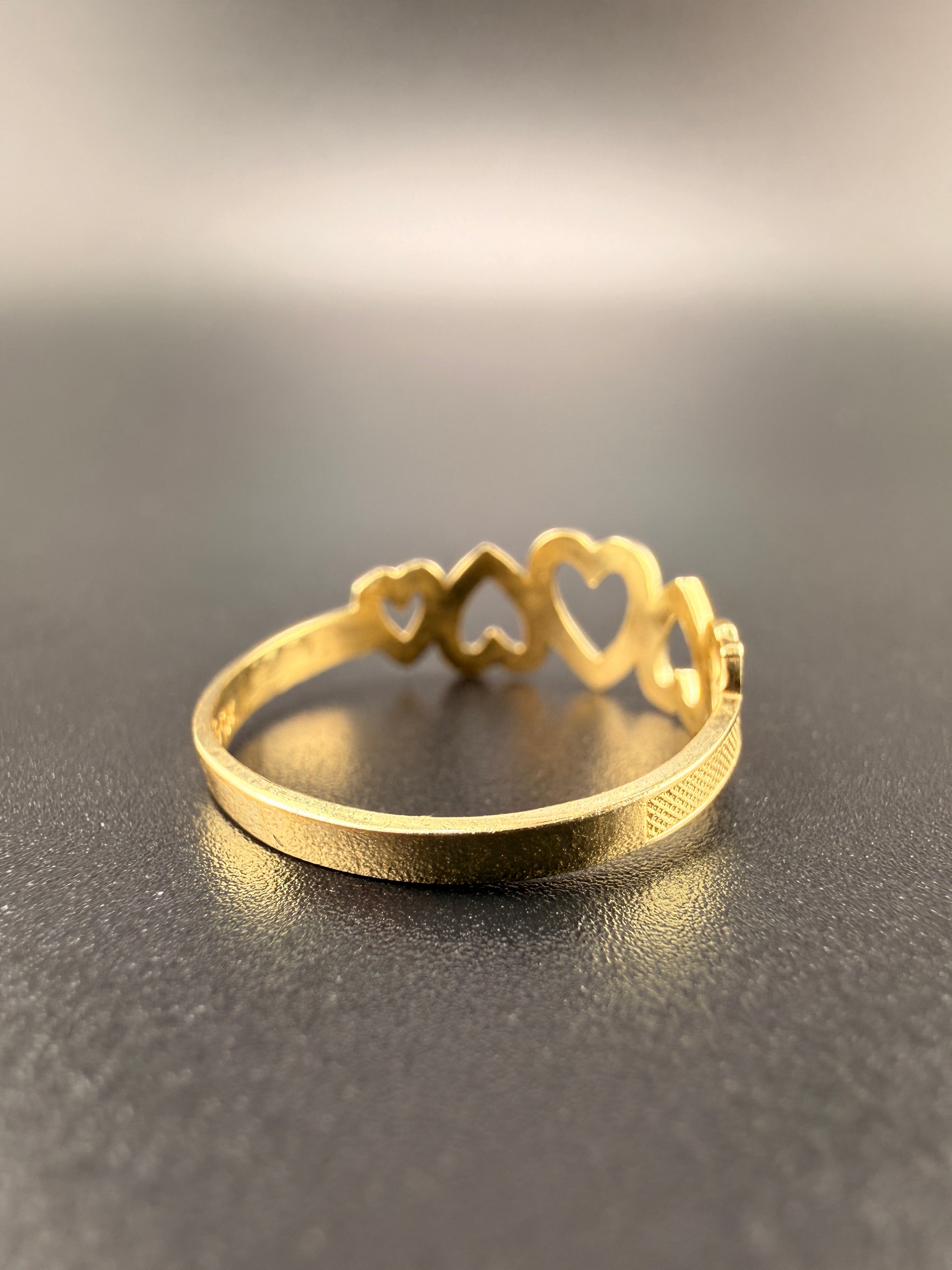 5 Heart Women's Ring – 10K Yellow Gold Love Ring (1.1g) | Size 7 | Wholesale Price