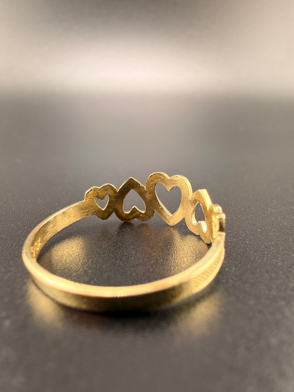 5 Heart Women's Ring – 10K Yellow Gold Love Ring (1.1g) | Size 7 | Wholesale Price