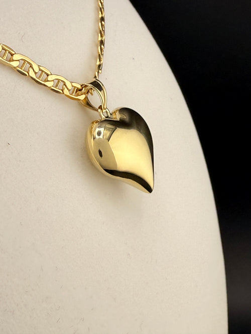 10K Gold Heart Pendant (2.5g) – Solid Yellow Gold Love Heart Necklace Charm | Jewelry Connect Wholesale Price