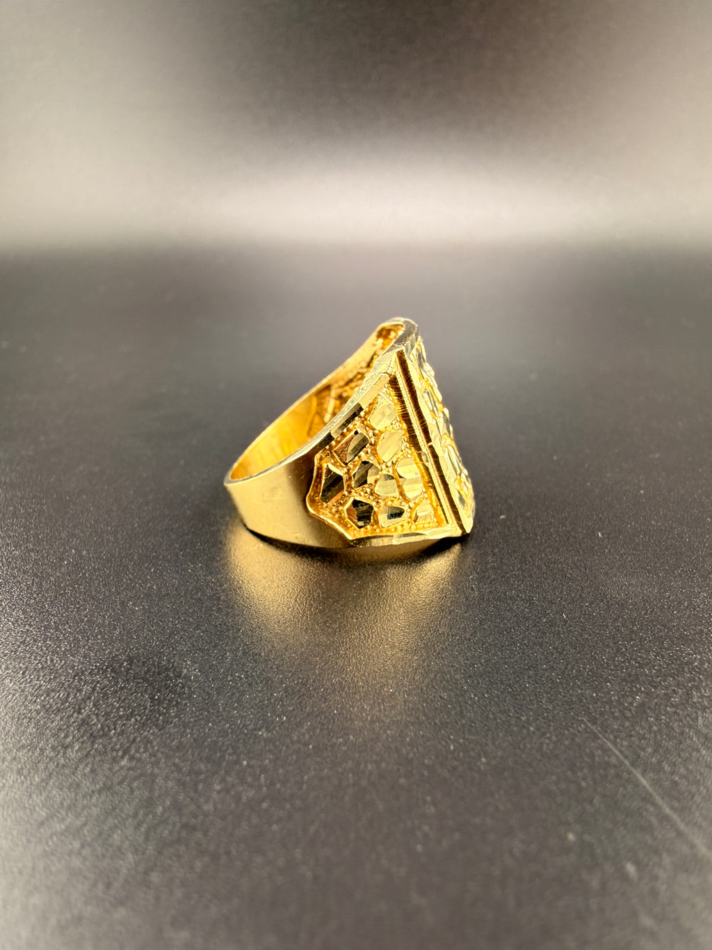 Men’s 10K Gold Nugget Ring – 6.9 Grams Solid Gold - Size 11  | Wholesale Price | Jewelry Connect