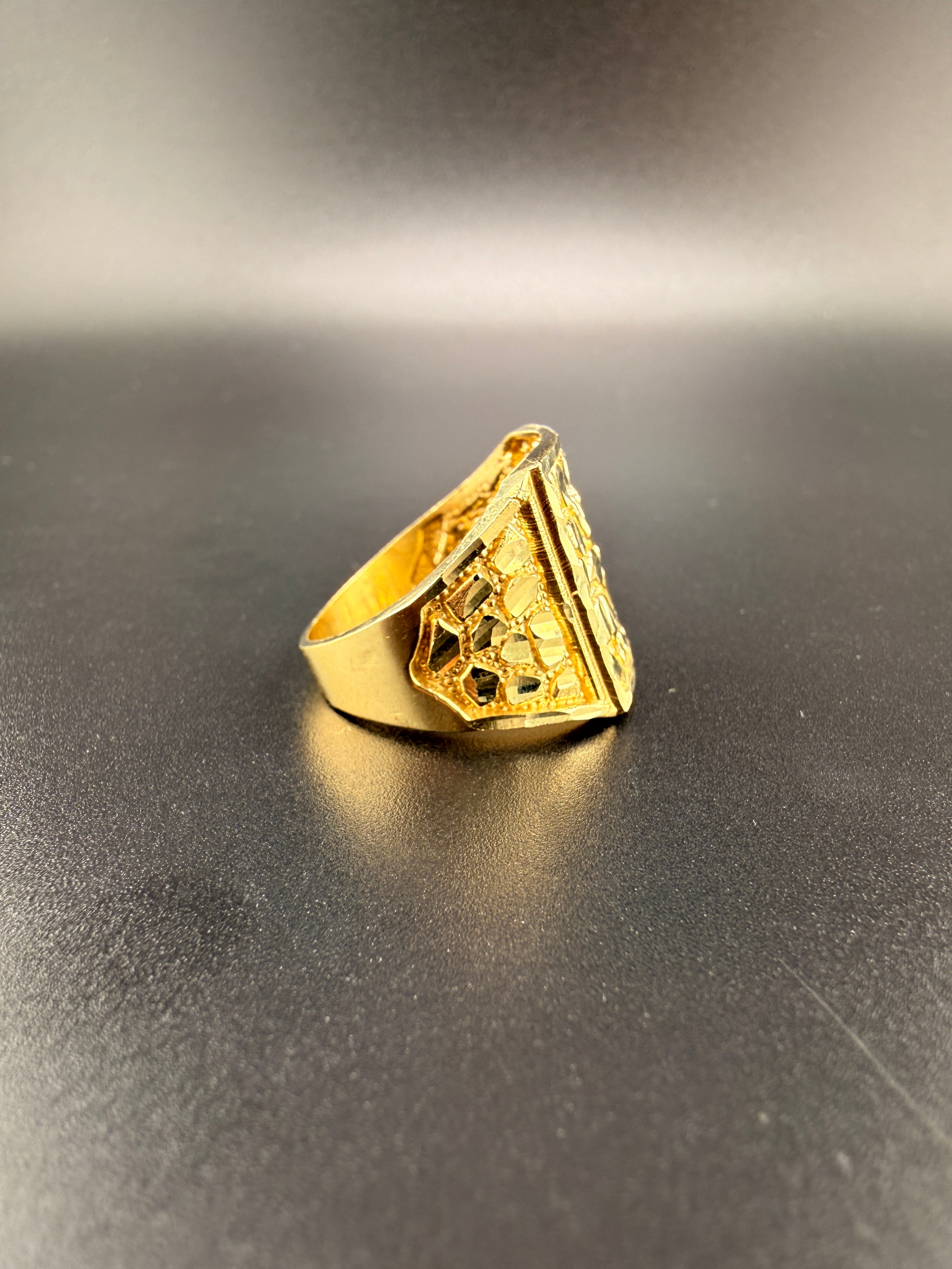 Men’s 10K Gold Nugget Ring – 6.9 Grams Solid Gold - Size 11  | Wholesale Price | Jewelry Connect