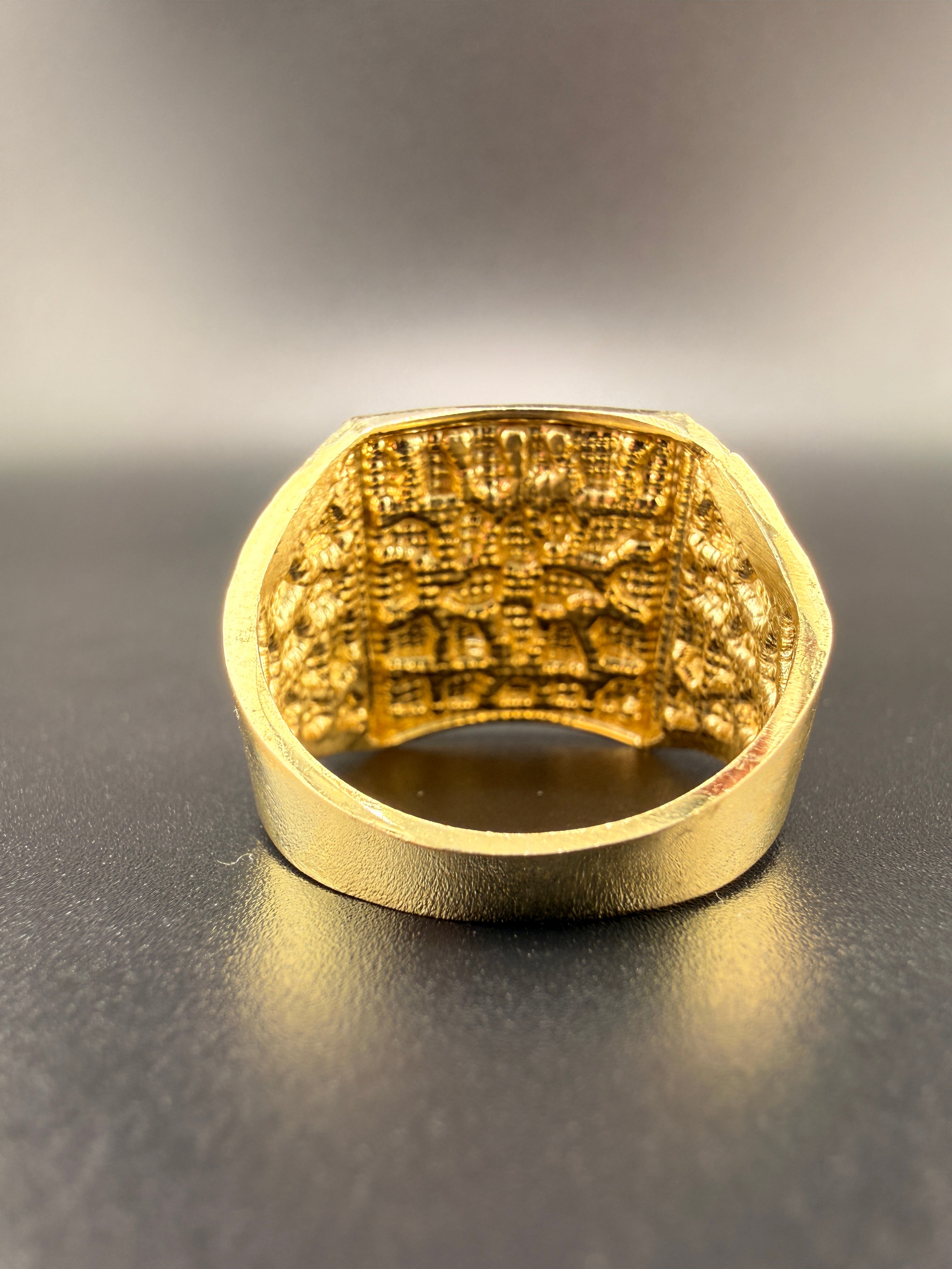 Men’s 10K Gold Nugget Ring – 6.9 Grams Solid Gold - Size 11  | Wholesale Price | Jewelry Connect