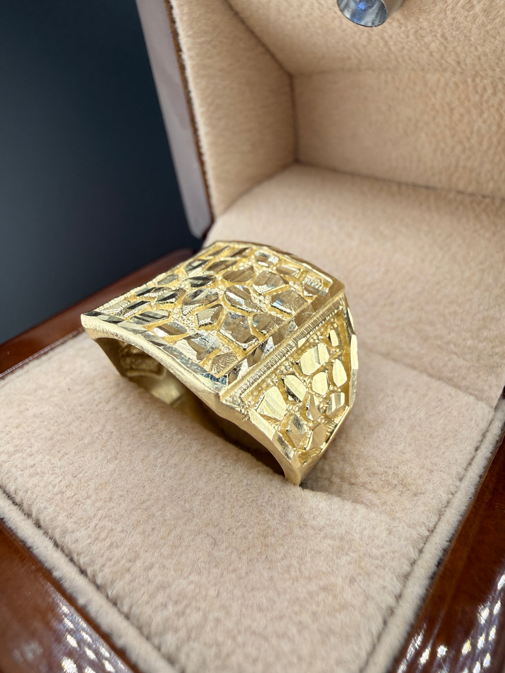 Men’s 10K Gold Nugget Ring – 6.9 Grams Solid Gold - Size 11  | Wholesale Price | Jewelry Connect