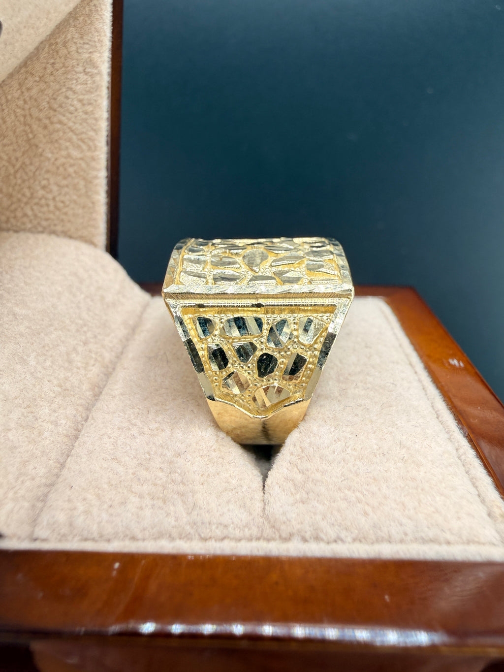 Men’s 10K Gold Nugget Ring – 6.9 Grams Solid Gold - Size 11  | Wholesale Price | Jewelry Connect